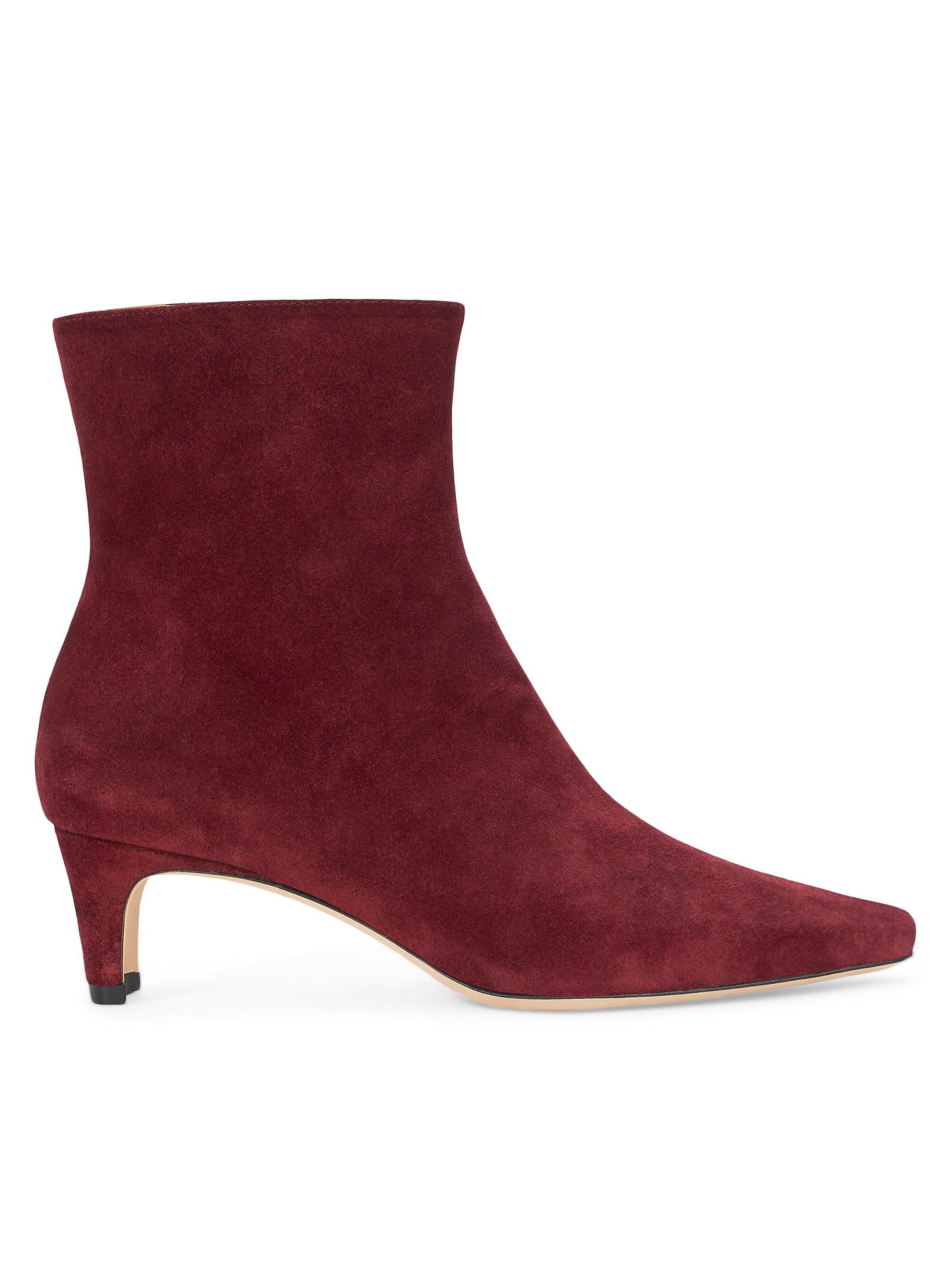 Staud Women's Wally 45MM Suede Ankle Boots - Pinot