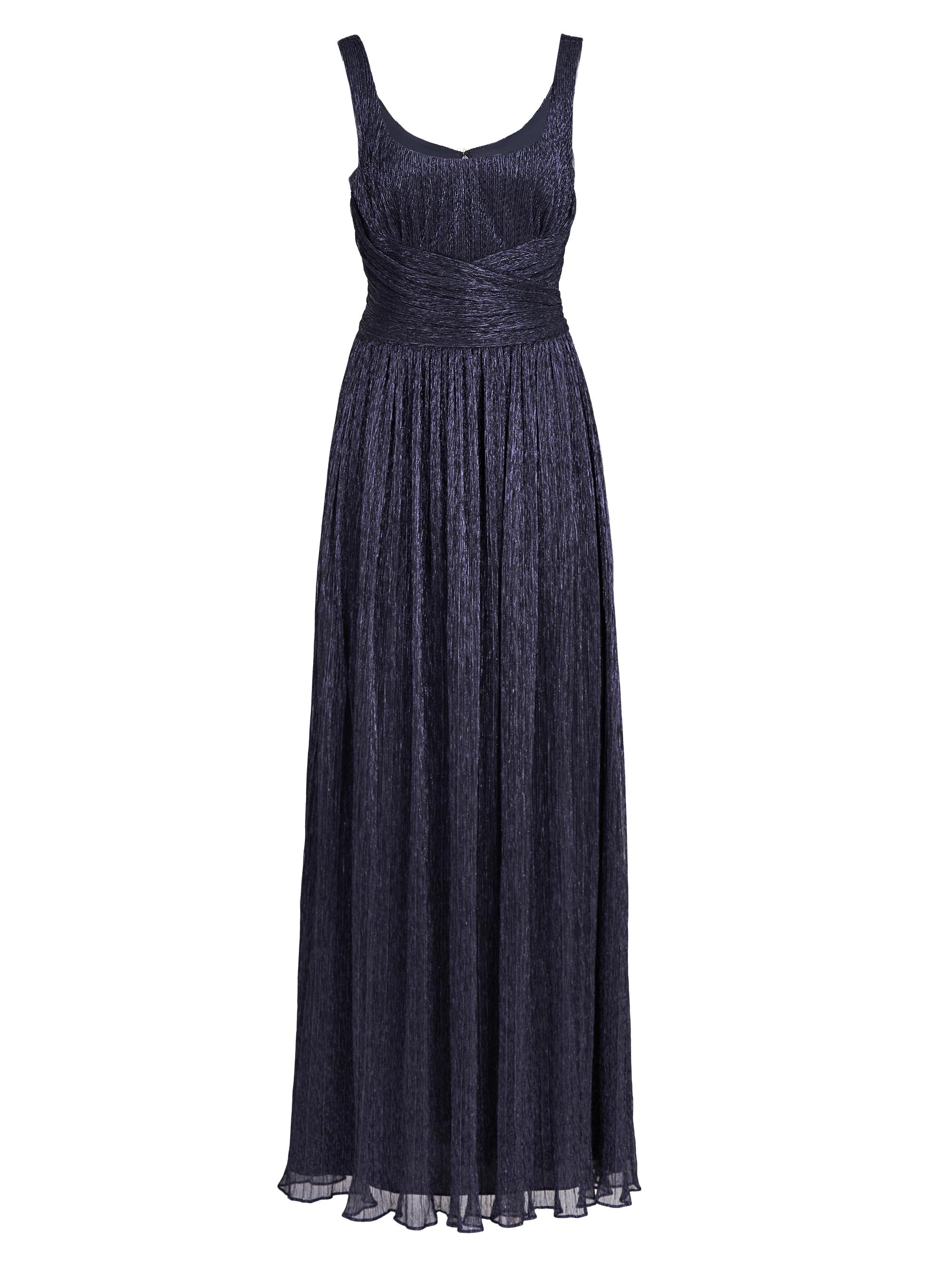 Halston Women's Hollyn Pleated Metallic Gown - Navy