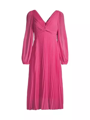 Ungaro Women's Kelsie Pleated Crepe Chiffon Midi-Dress - Madder Pink