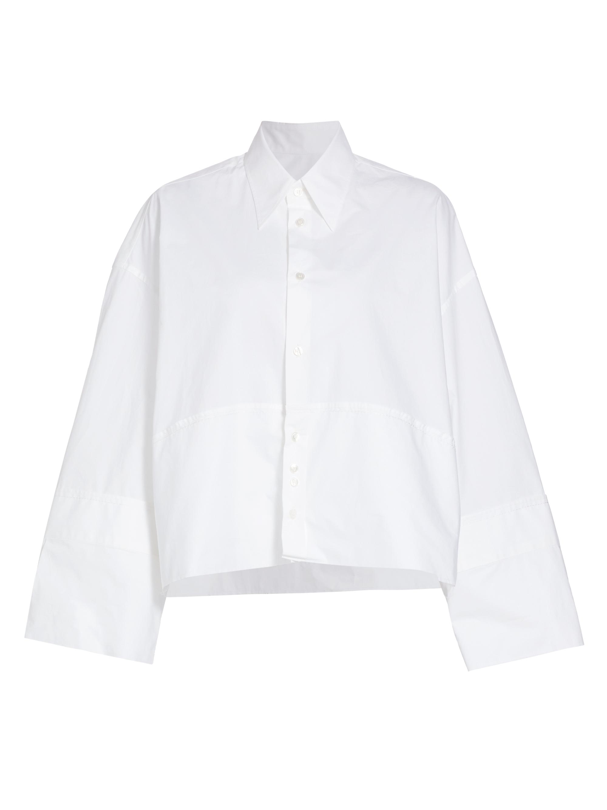 Shop MM6 Maison Margiela Deconstructed Cotton Poplin Shirt | Saks 