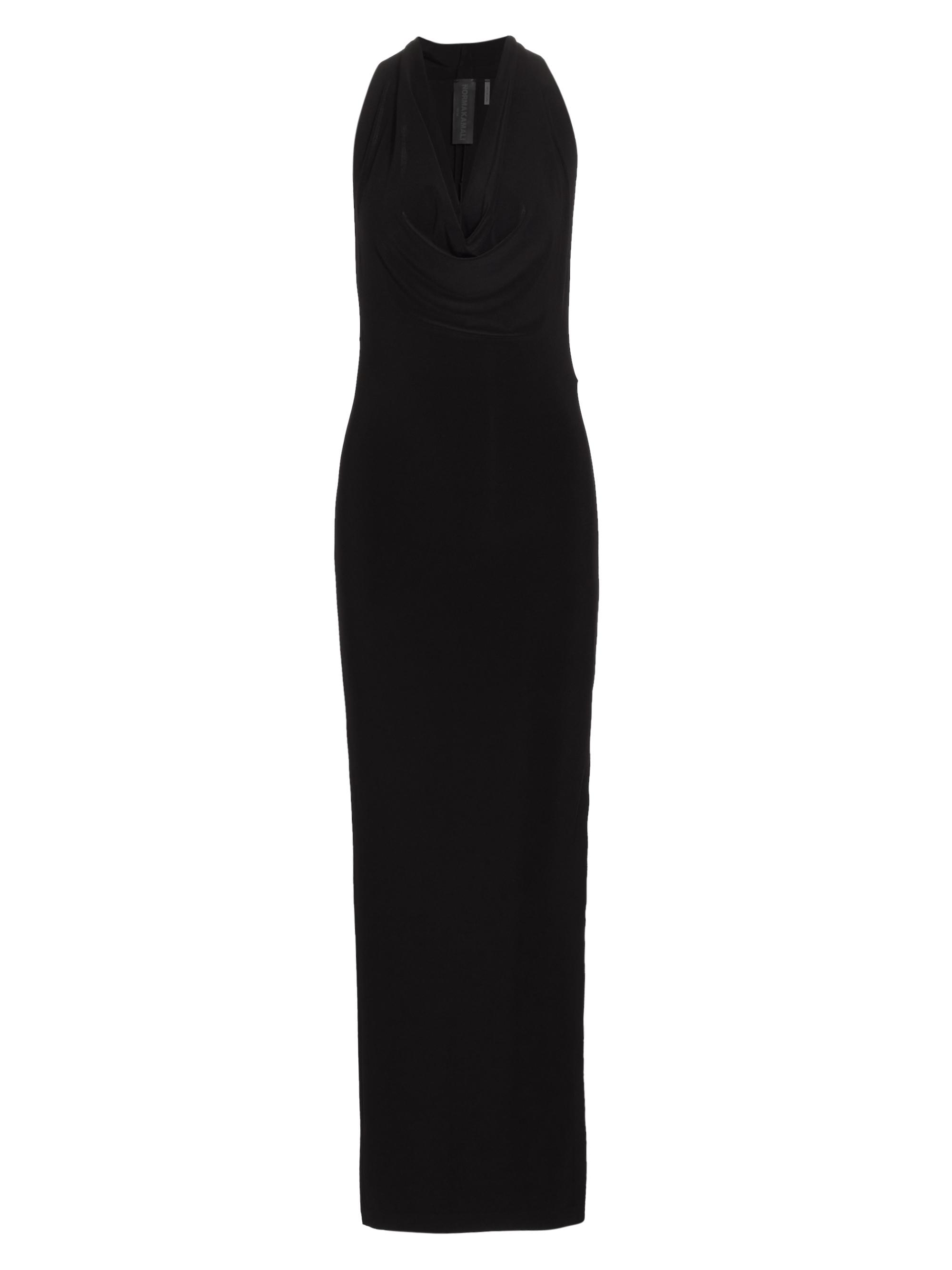 Norma Kamali Women's Neeta Cowl Neck Slit Gown - Black