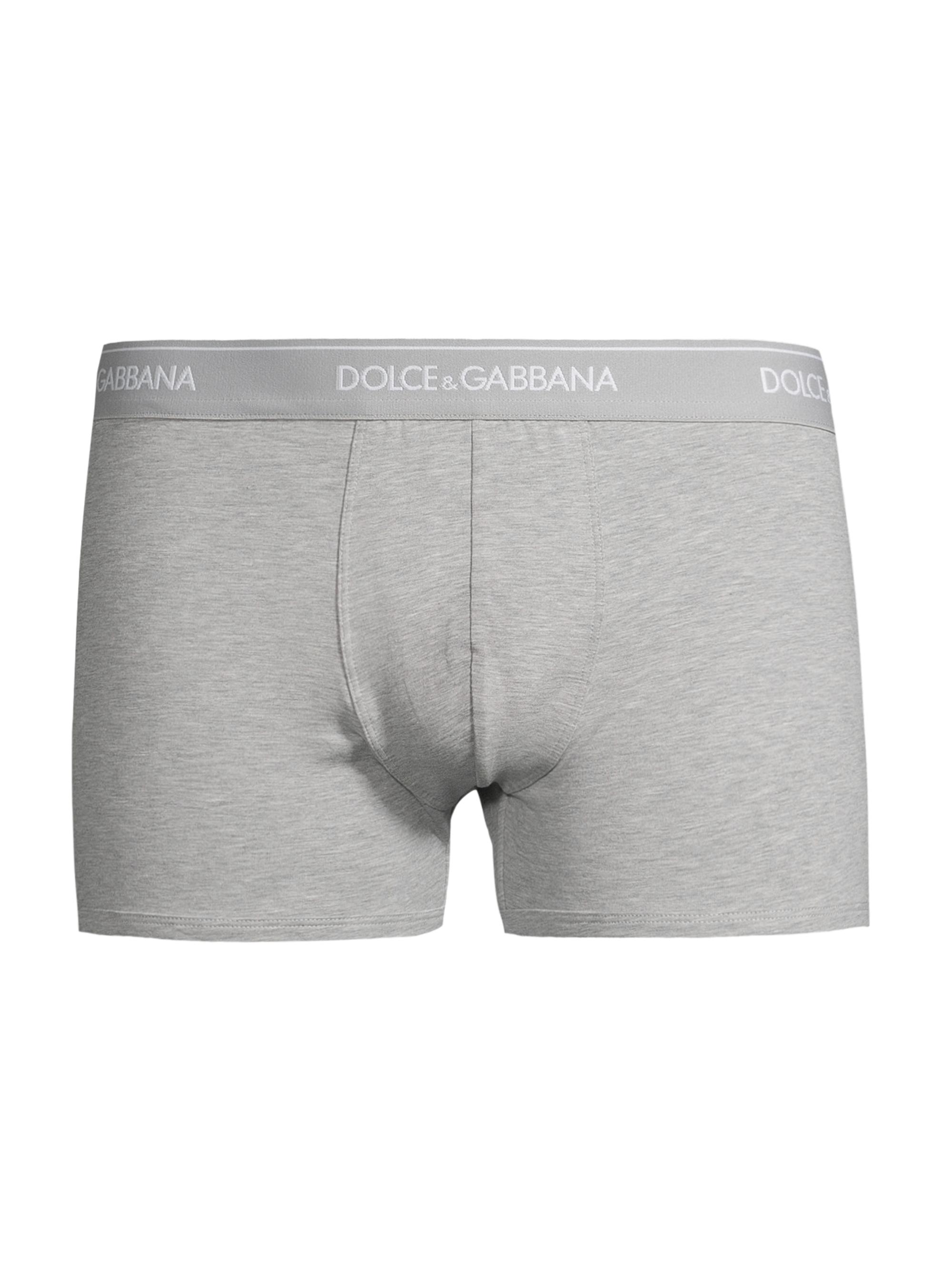 Dolce & Gabbana Men's Logo Waistband 2-Pack Stretch Cotton Boxers - Navy