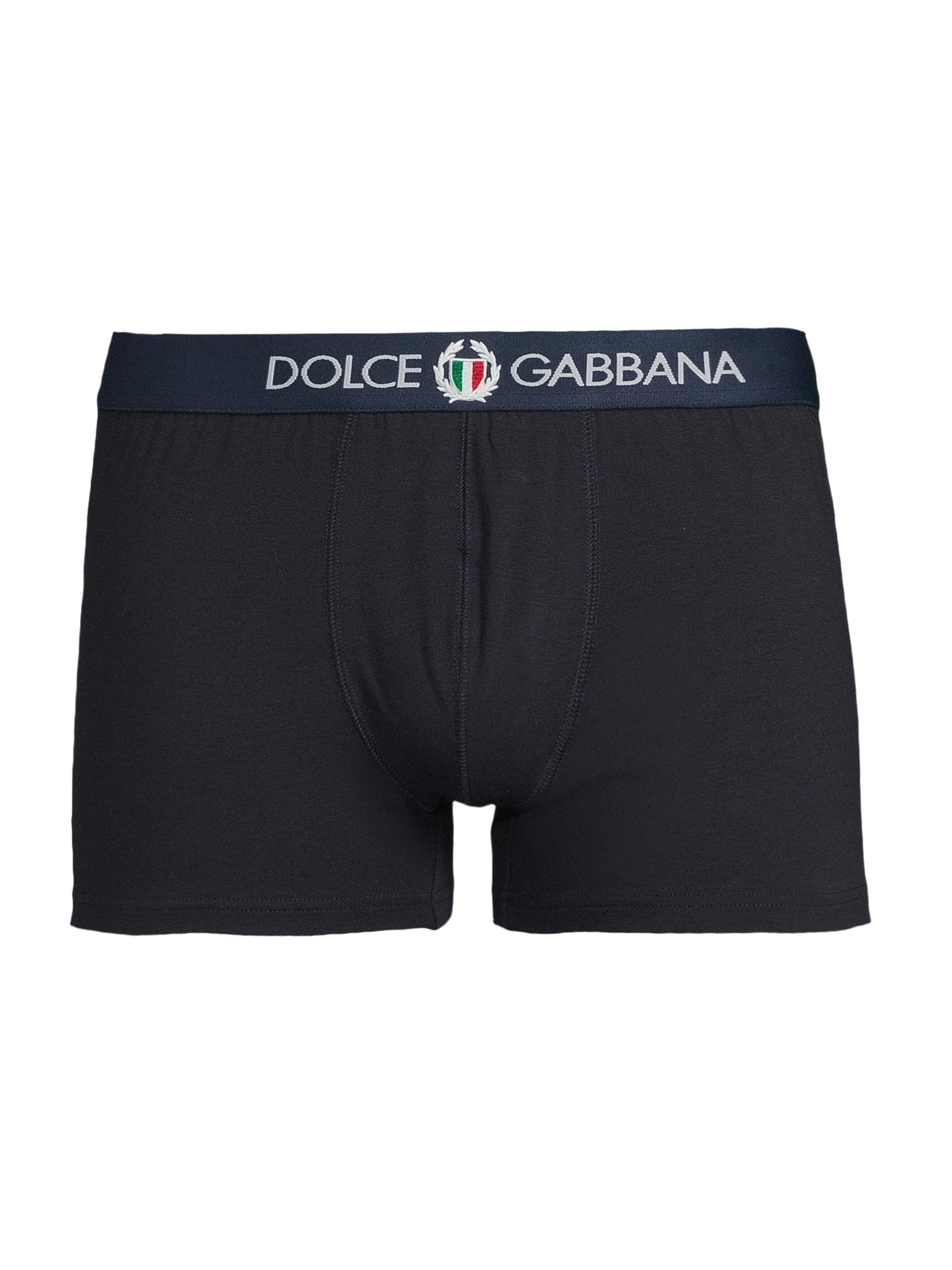 Dolce & Gabbana Men's Logo Cotton Boxer Briefs - Blue Navy