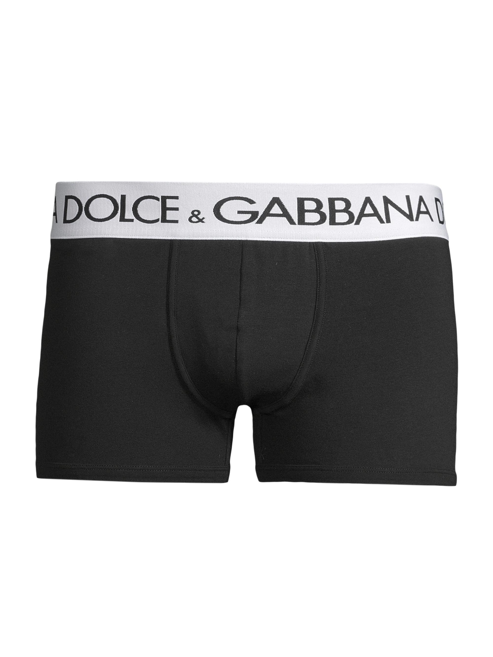Dolce & Gabbana Men's Stretch Logo Boxer Briefs - Black