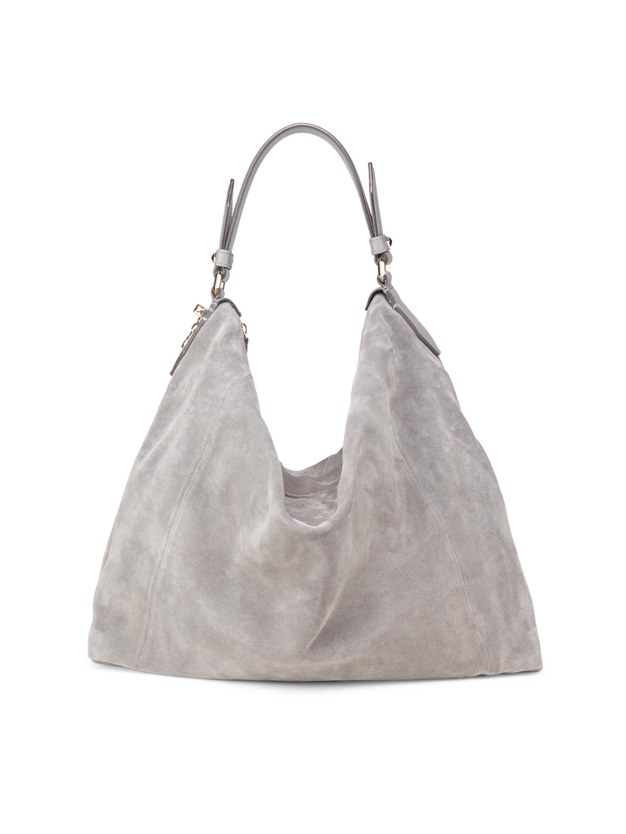 Jimmy Choo Women's Ana Suede Hobo Bag - Storm Light Gold | Thumbnail 7