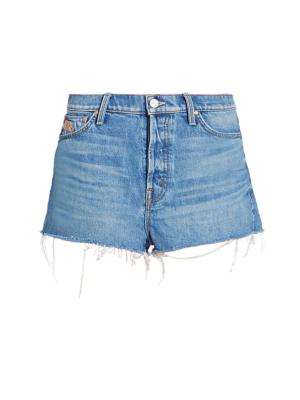 Embroidered Denim Mini Shorts