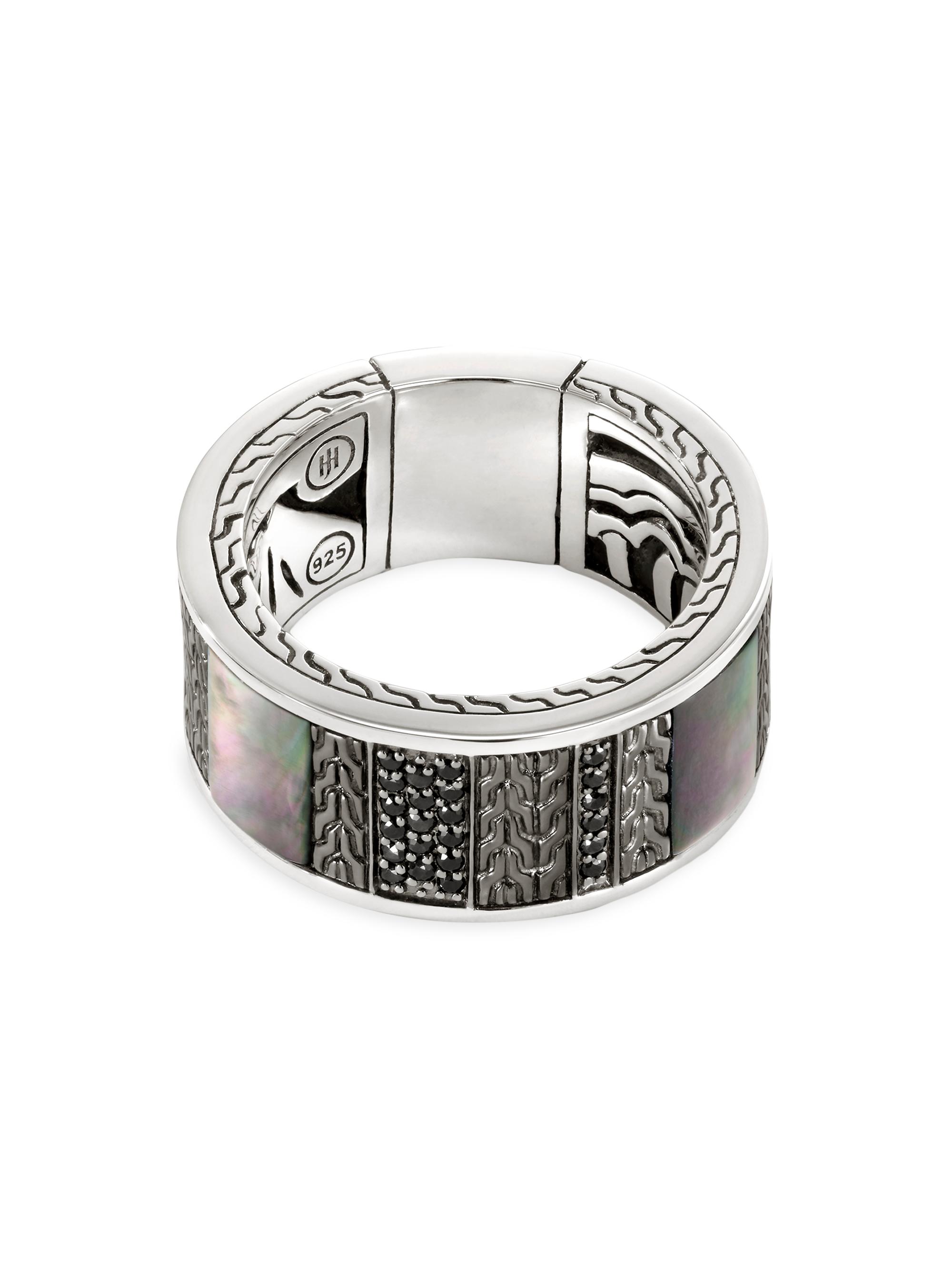 Thailand Carved Chain Inlay Band Ring