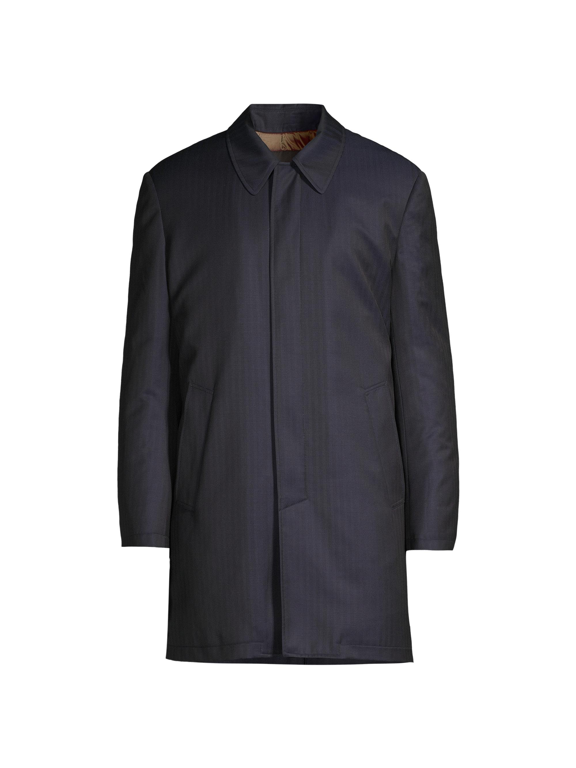 Giorgio Armani Long Wool Zip-Up Jacket | Saks Fifth Avenue