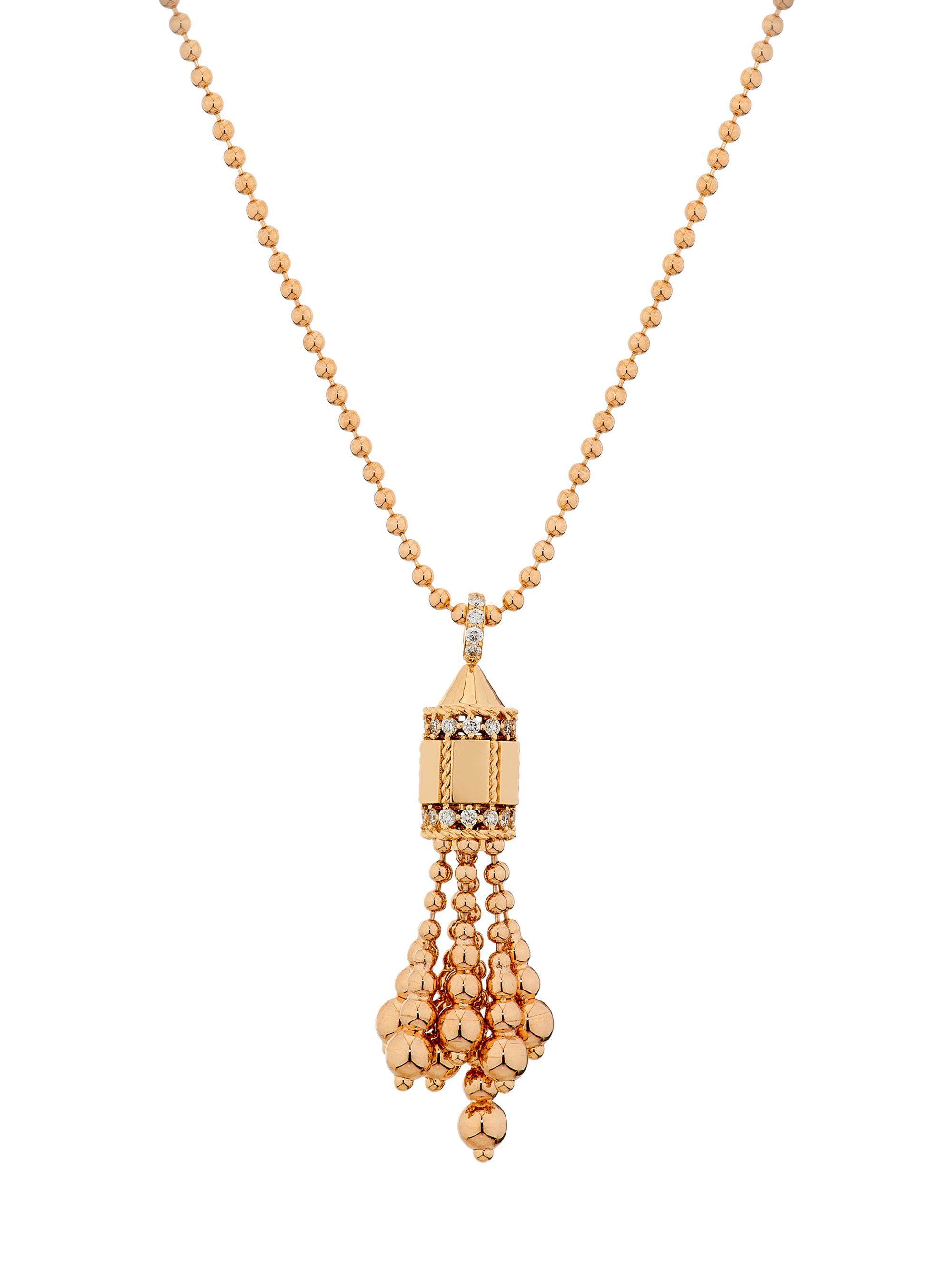 Roberto Coin Women's Art Deco 18K Rose Gold & 0.34 TCW Diamond Pendant Necklace - Rose Gold