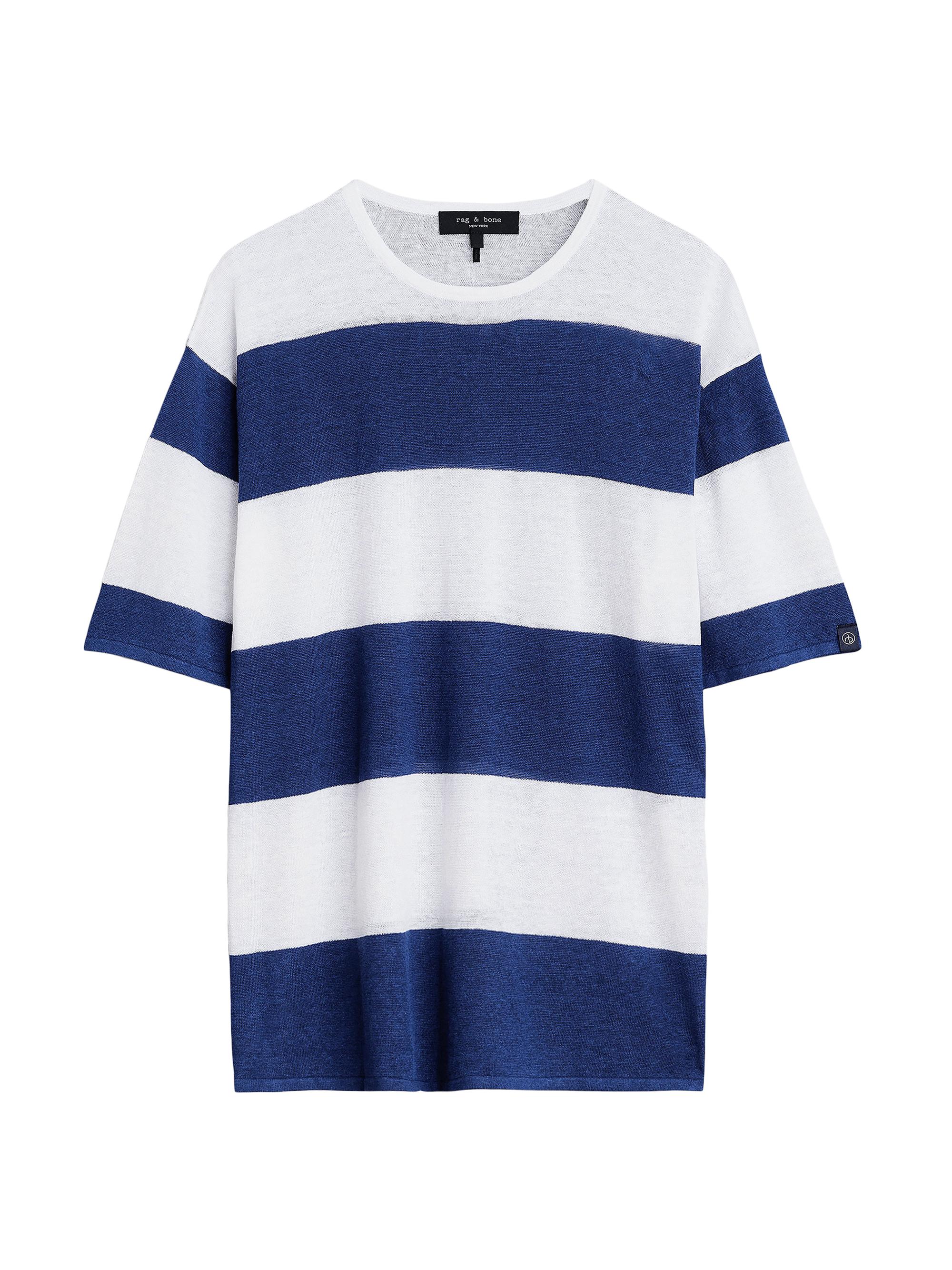 rag bone Kerwin Linen Striped Crewneck T-Shirt Saks Fifth Avenue