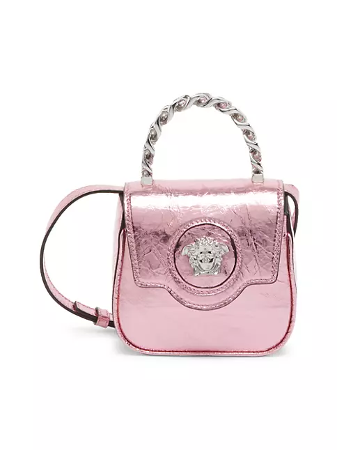 VERSACE PINK LEATHER MEDUSA and GOLD-PLATED HARDWARE BACKPACK