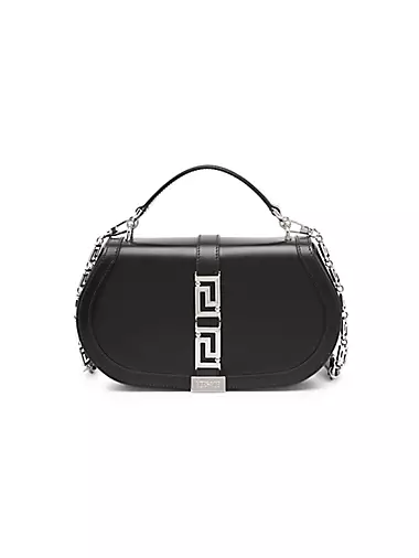 Greca Leather Top-Handle Bag