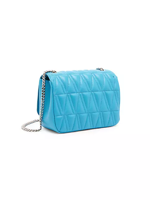 Shop Versace La Vacanza Mini Leather & Monogram Shoulder Bag