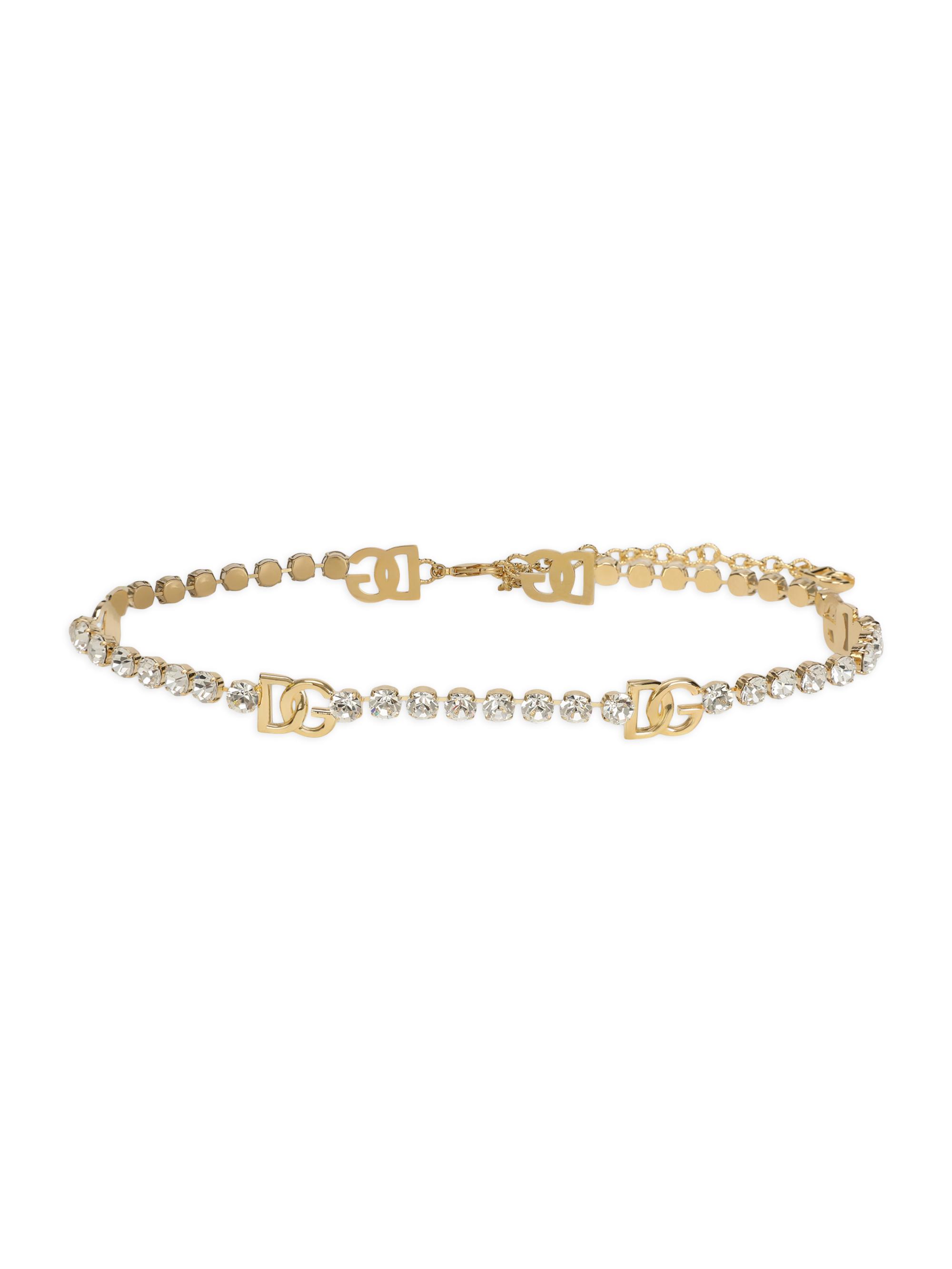 Dolce & Gabbana Women's Logo Crystal Chain-Link Belt - Oro