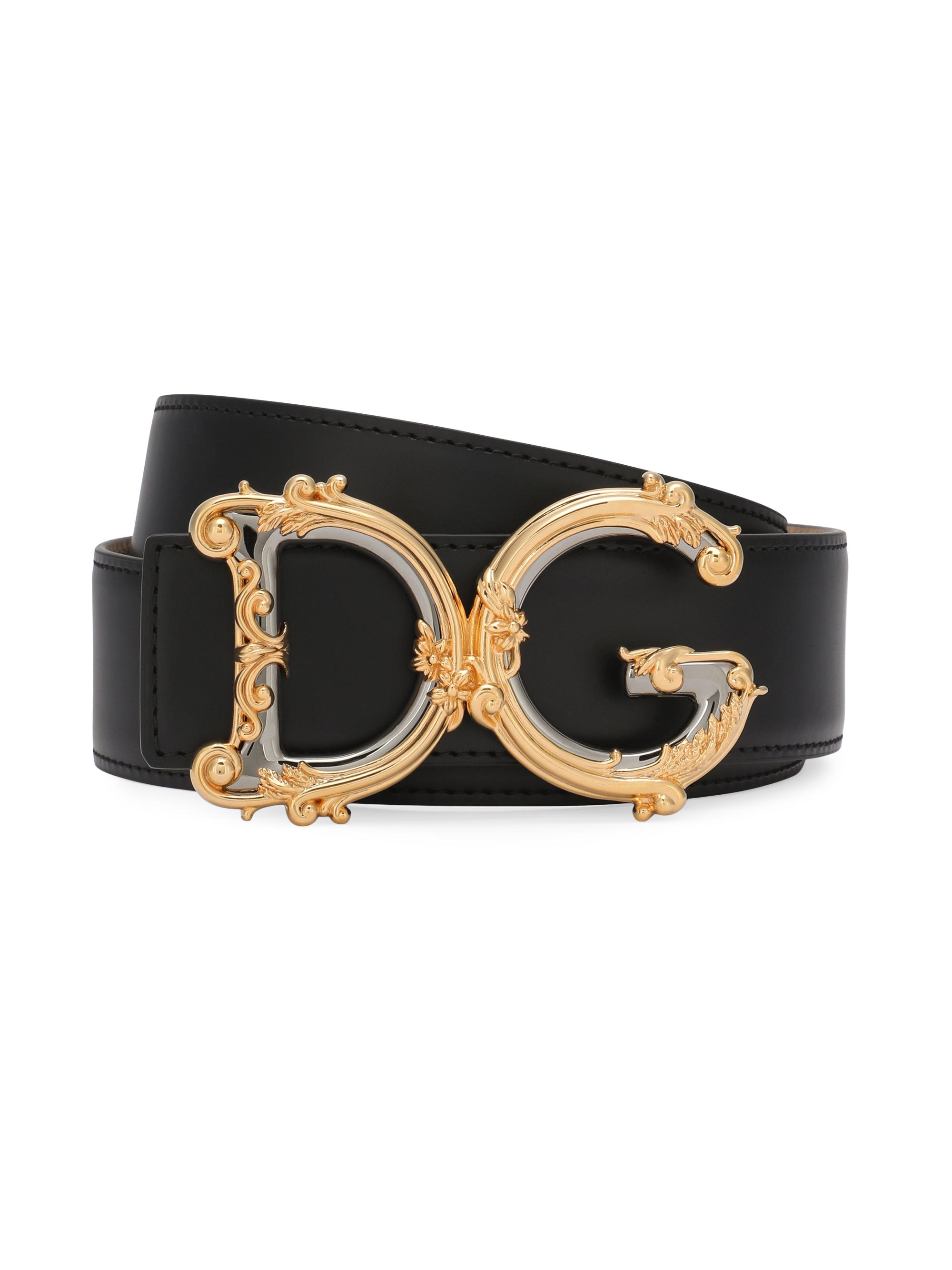 Dolce & Gabbana Women's 50MM DG Baroque Leather Belt - Nero