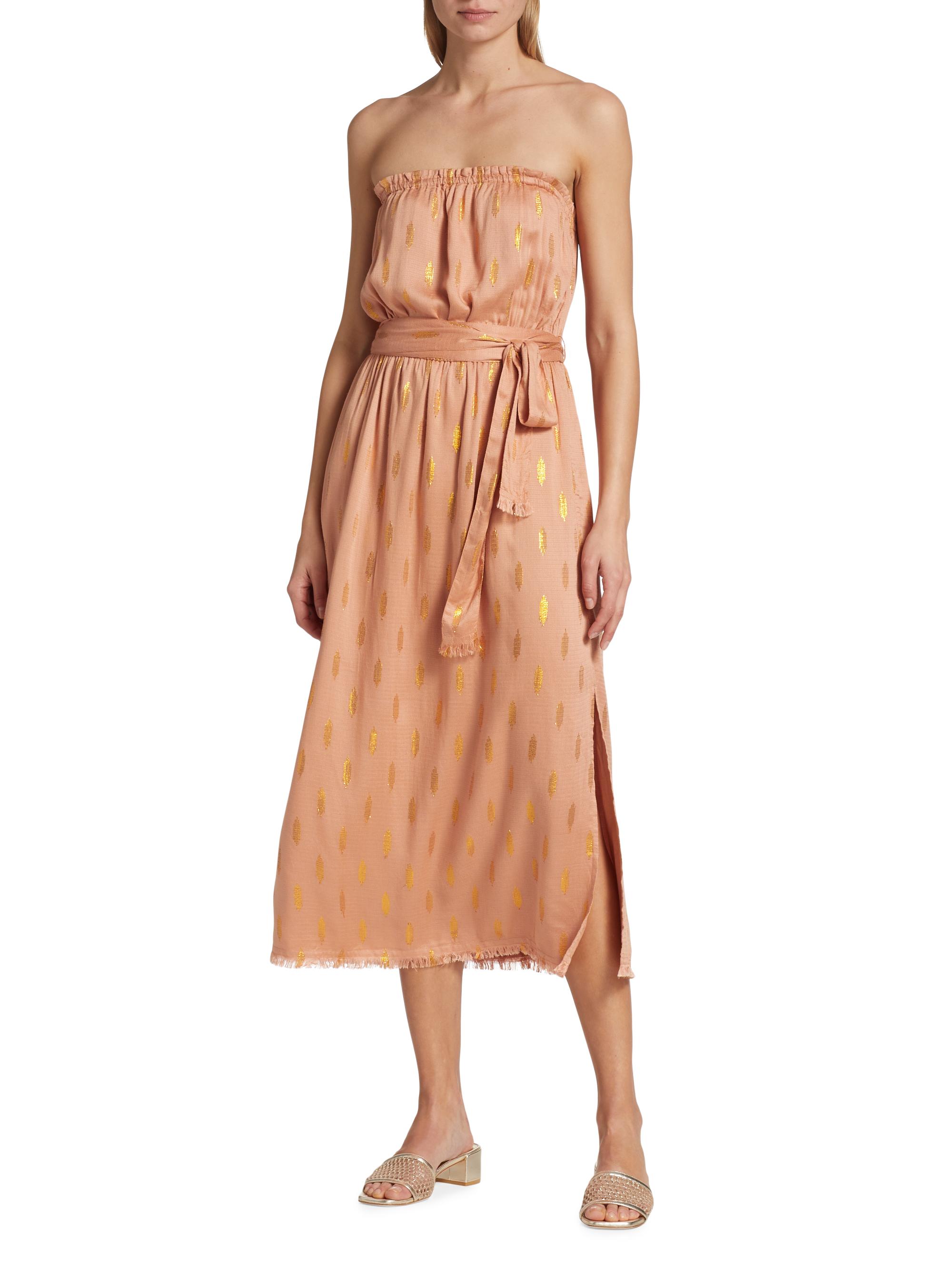 Splendid Leslie Metallic Foil Midi-Dress | Saks Fifth Avenue