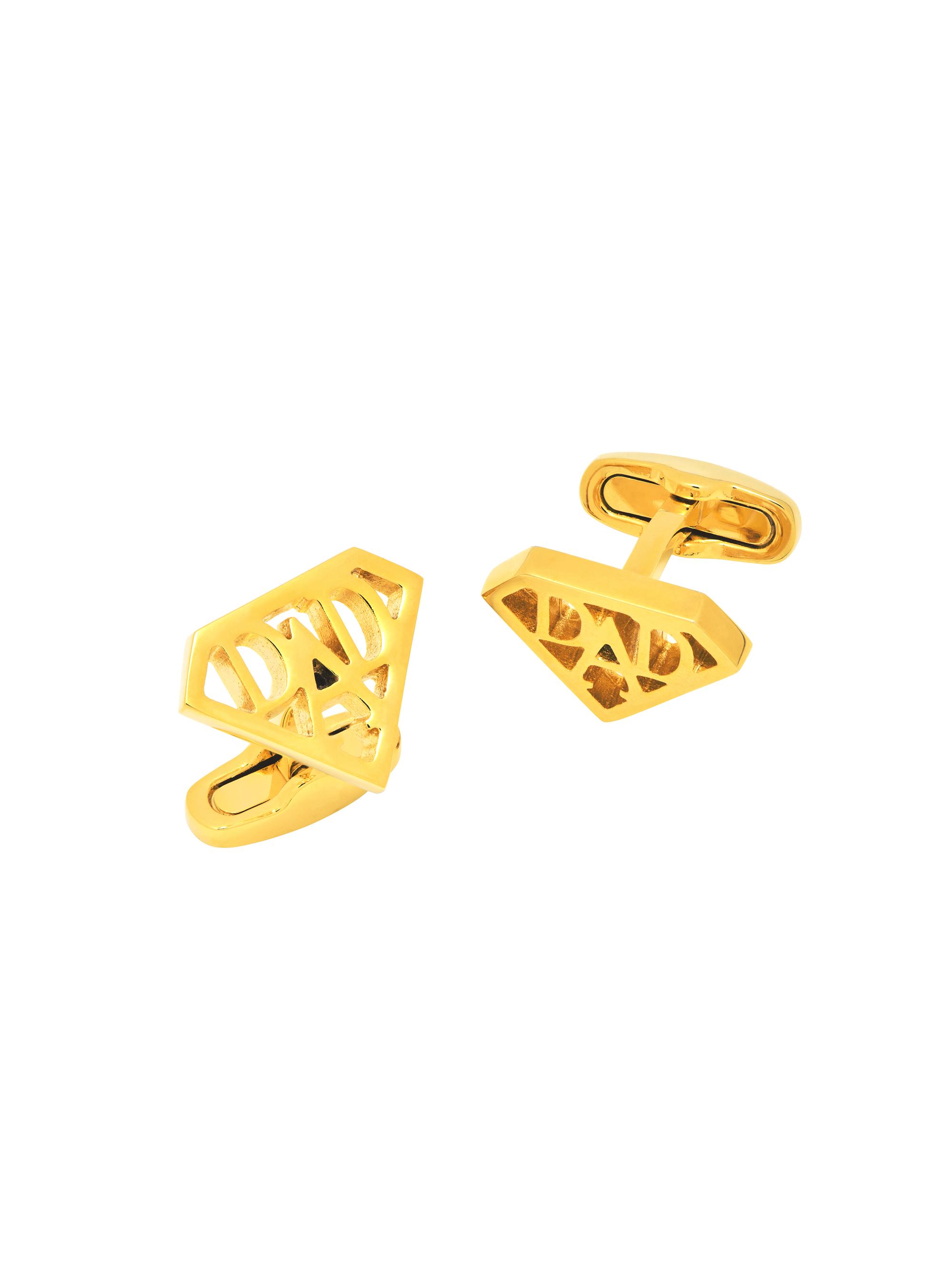 Link Up Men's Dad Brass Cufflinks - Gold