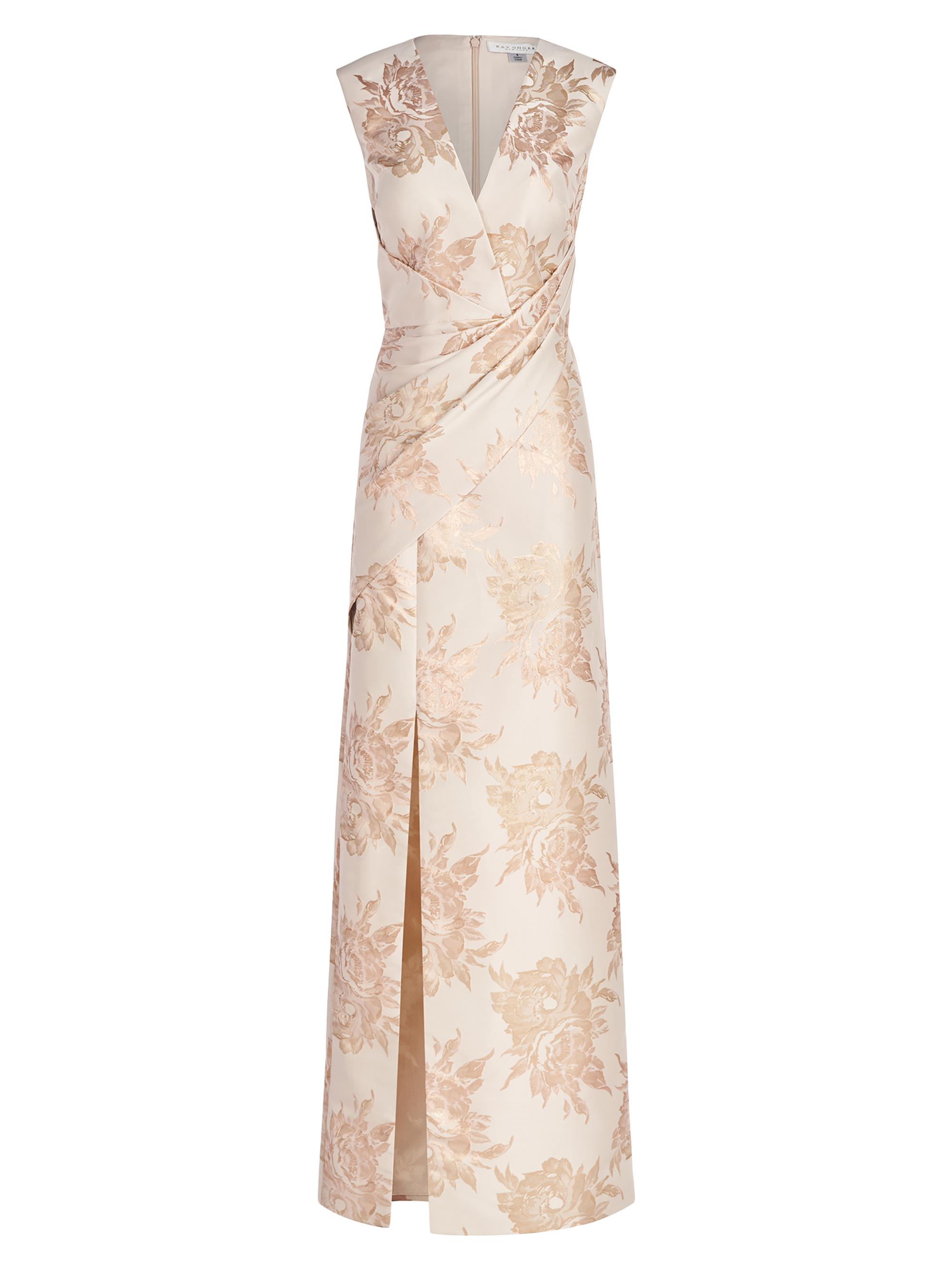 Kay Unger Women's Donna Floral Jacquard Column Gown - Champagne