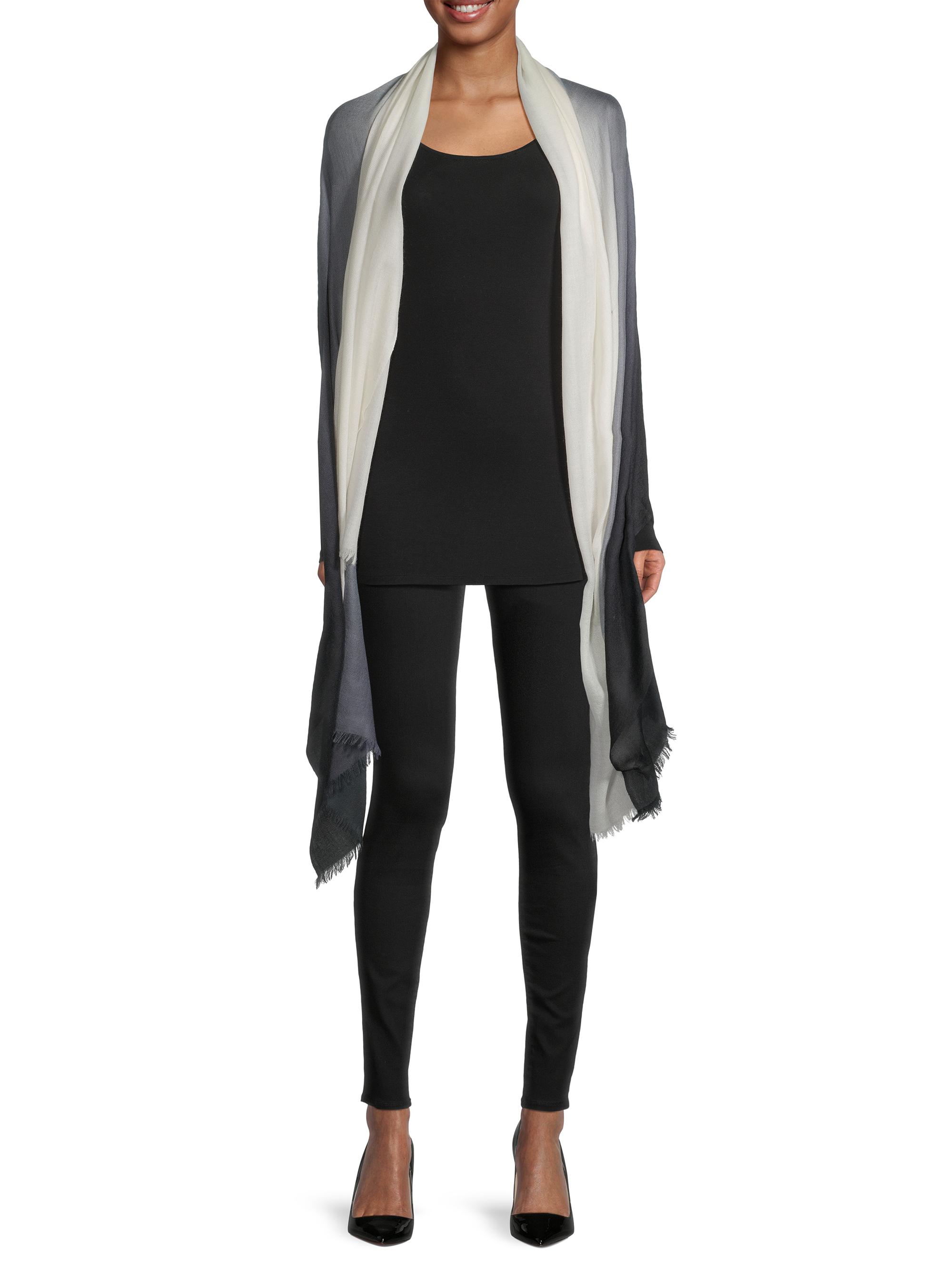 Sofia Cashmere Women's Ombré CashmereScarf - Black White | Thumbnail 2