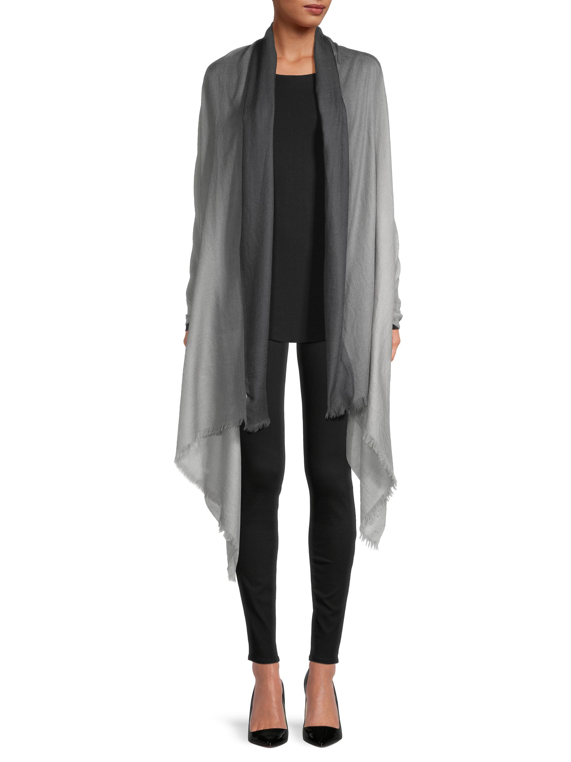 Sofia Cashmere Women's Ombré CashmereScarf - Light Grey White | Thumbnail 6