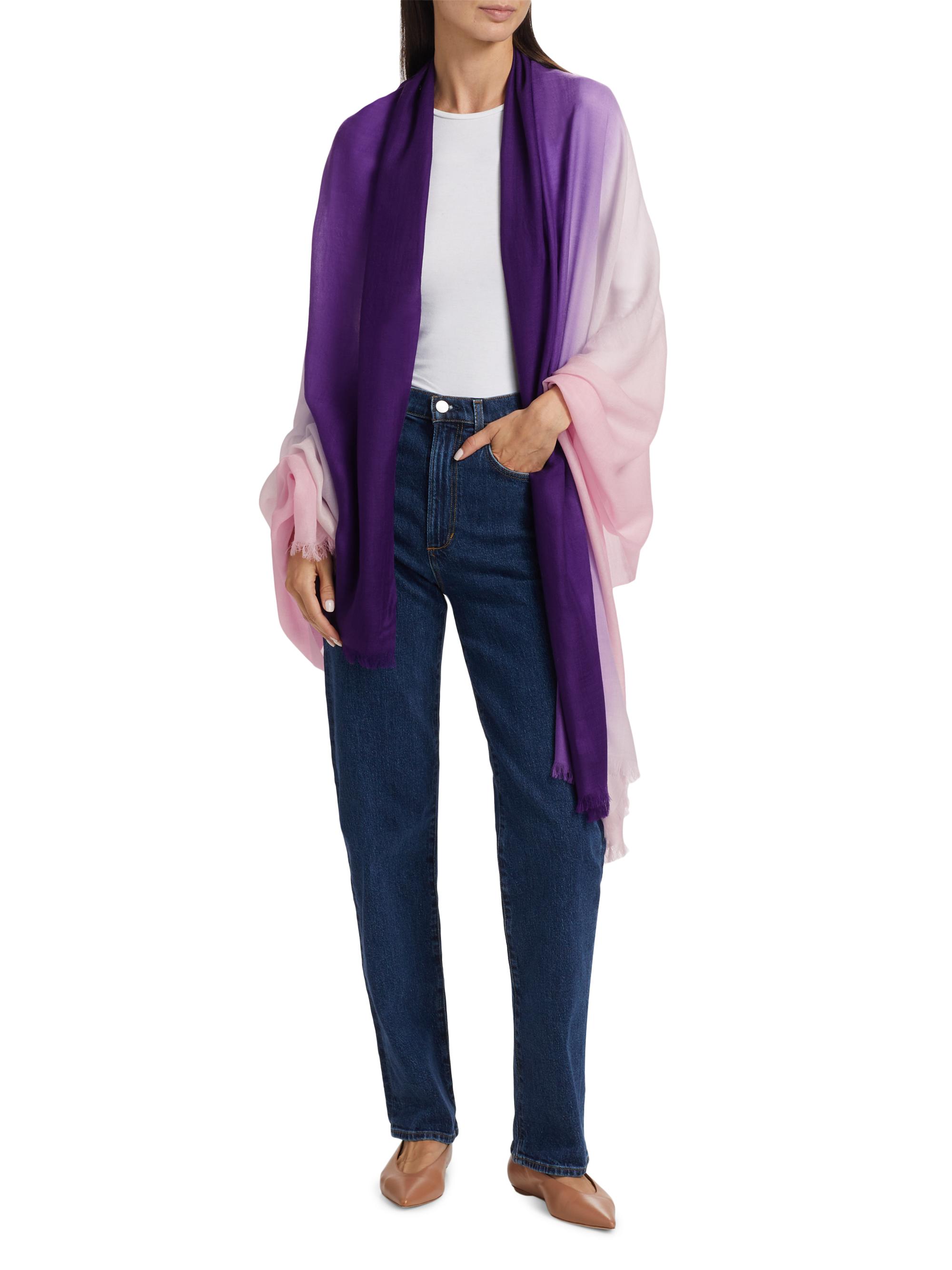 Sofia Cashmere Women's Ombré CashmereScarf - Purple Pink | Thumbnail 5