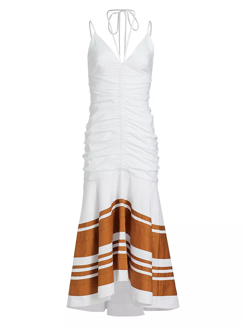 Shop Veronica Beard Fitz Ruched Asymmetric Maxi Dress