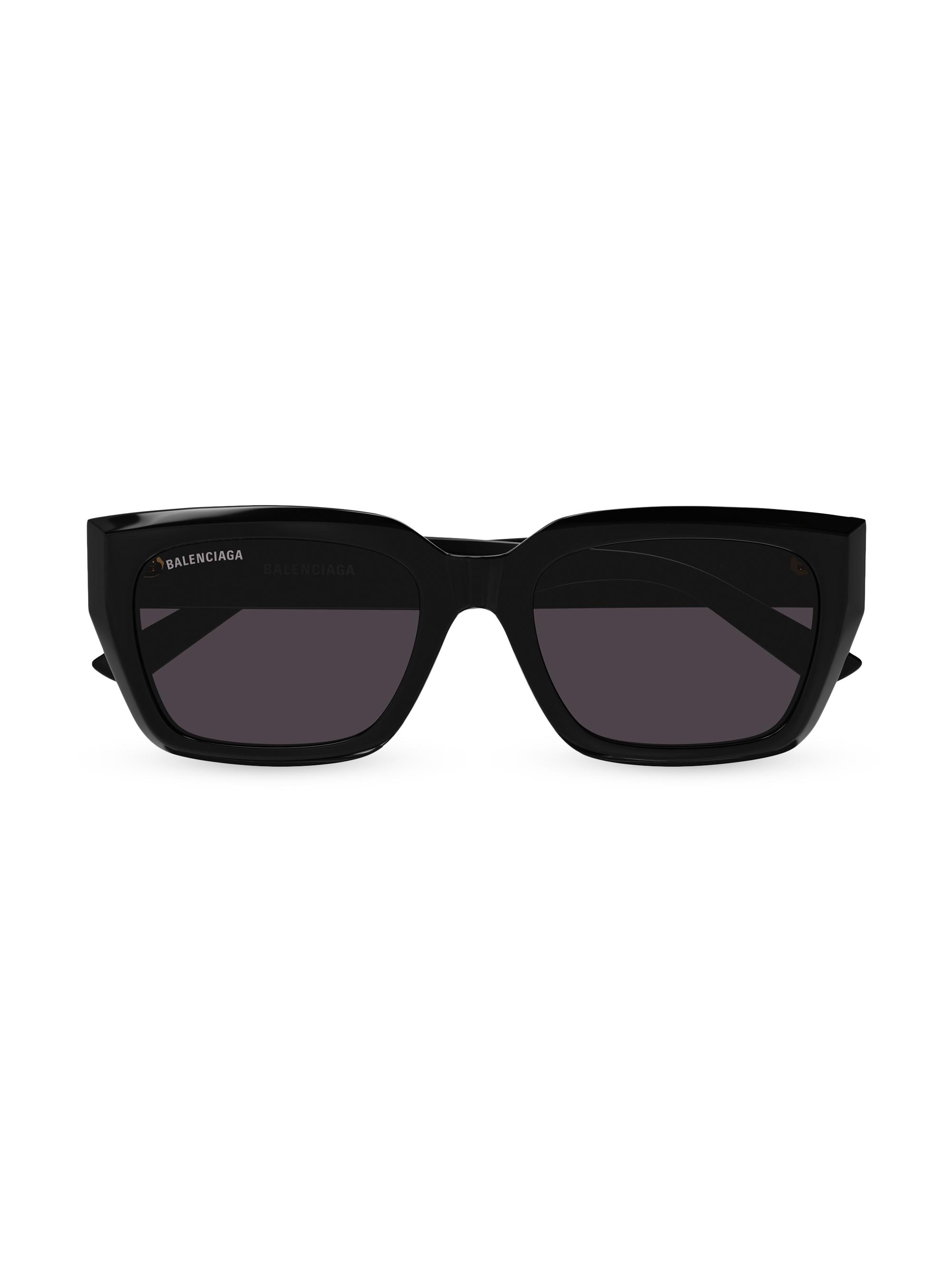 Balenciaga Men's 54MM Rive Gauche Rectangular Sunglasses - Black