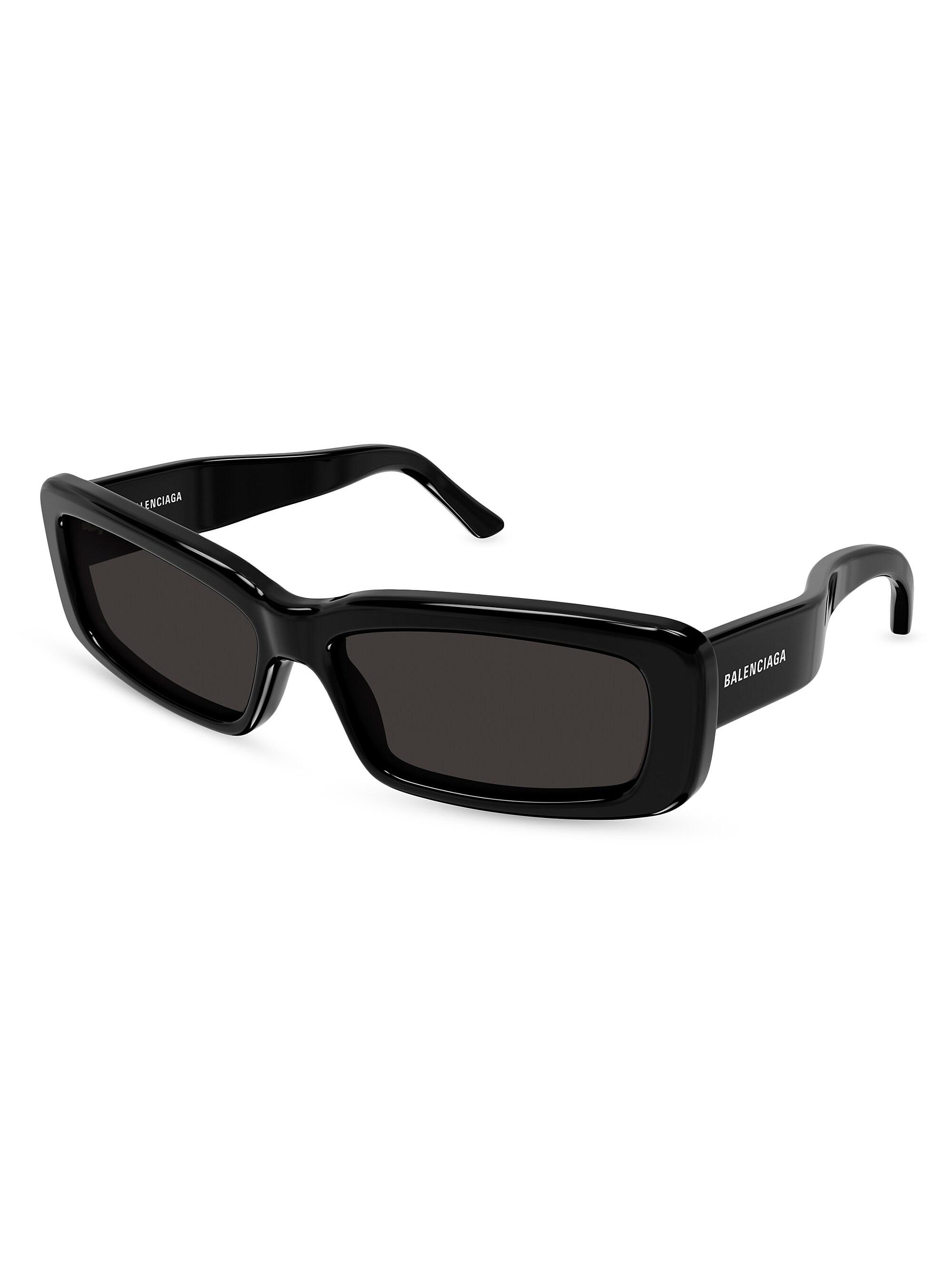 Balenciaga Men's Fashion Show Oversize 69MM Rectangular Sunglasses - Black