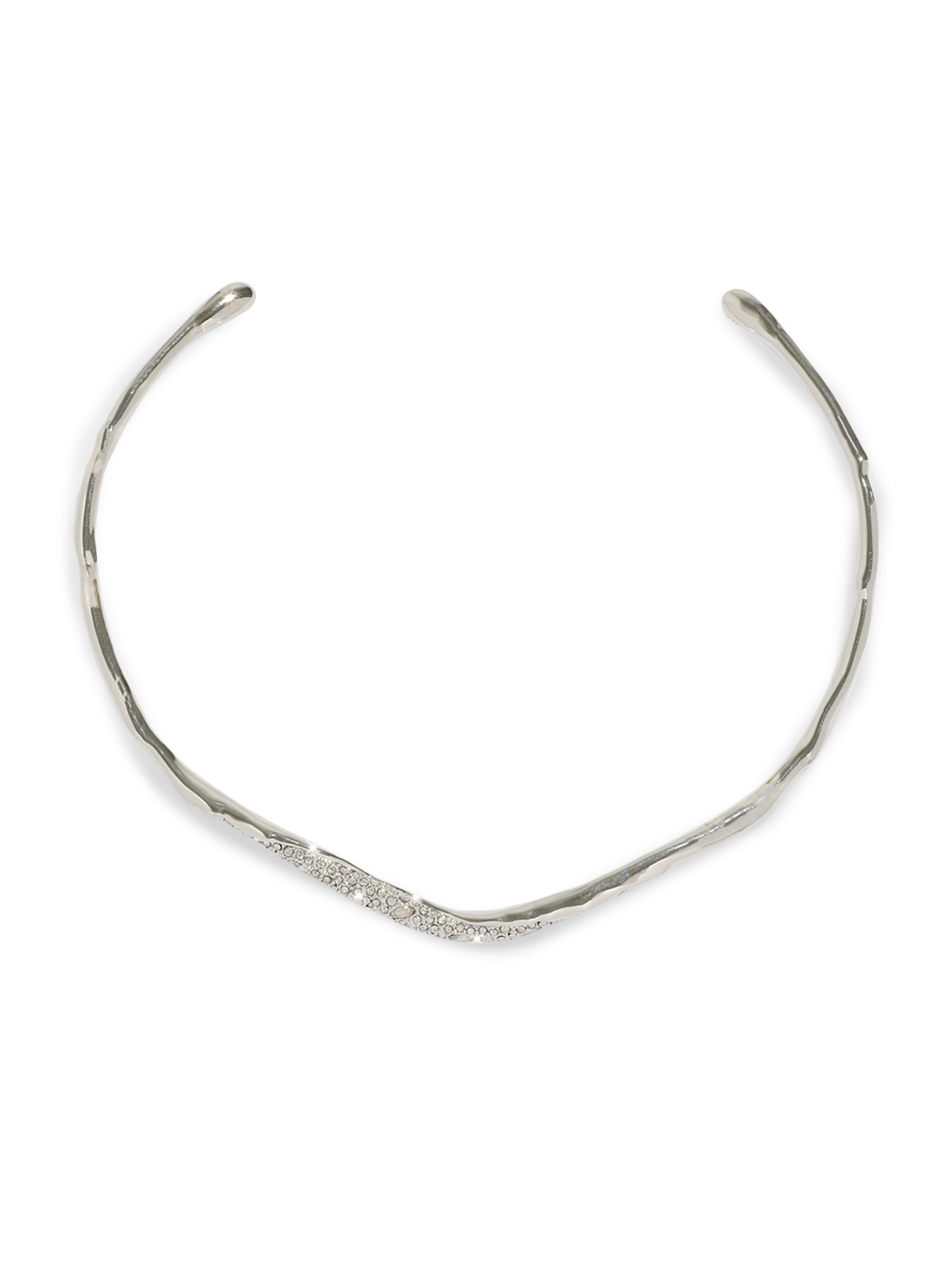 Alexis Bittar Women's Solanales Skinny Collar 14K-Gold-Plated & Crystal Necklace - Silver