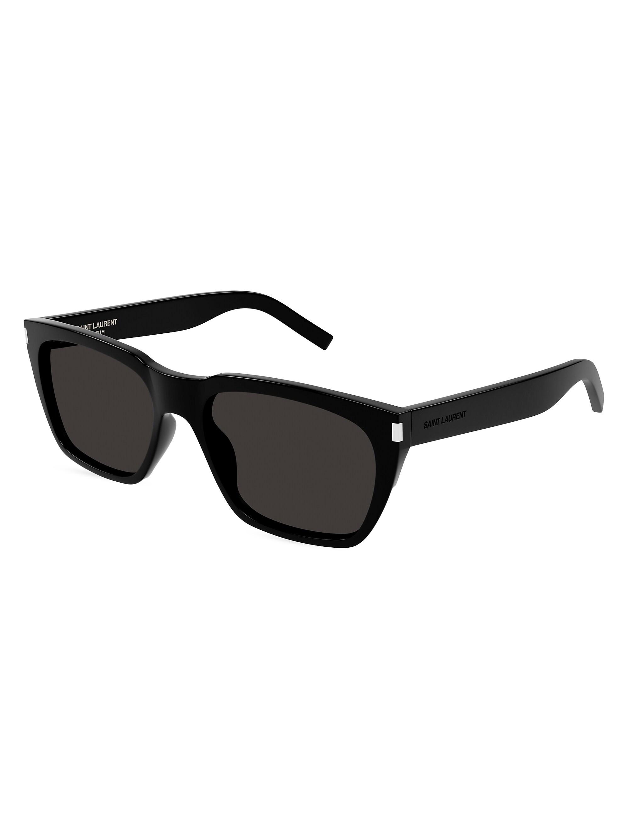 Saint Laurent Men's Fashion Newness SL 598 56MM Rectangular Sunglasses - Black