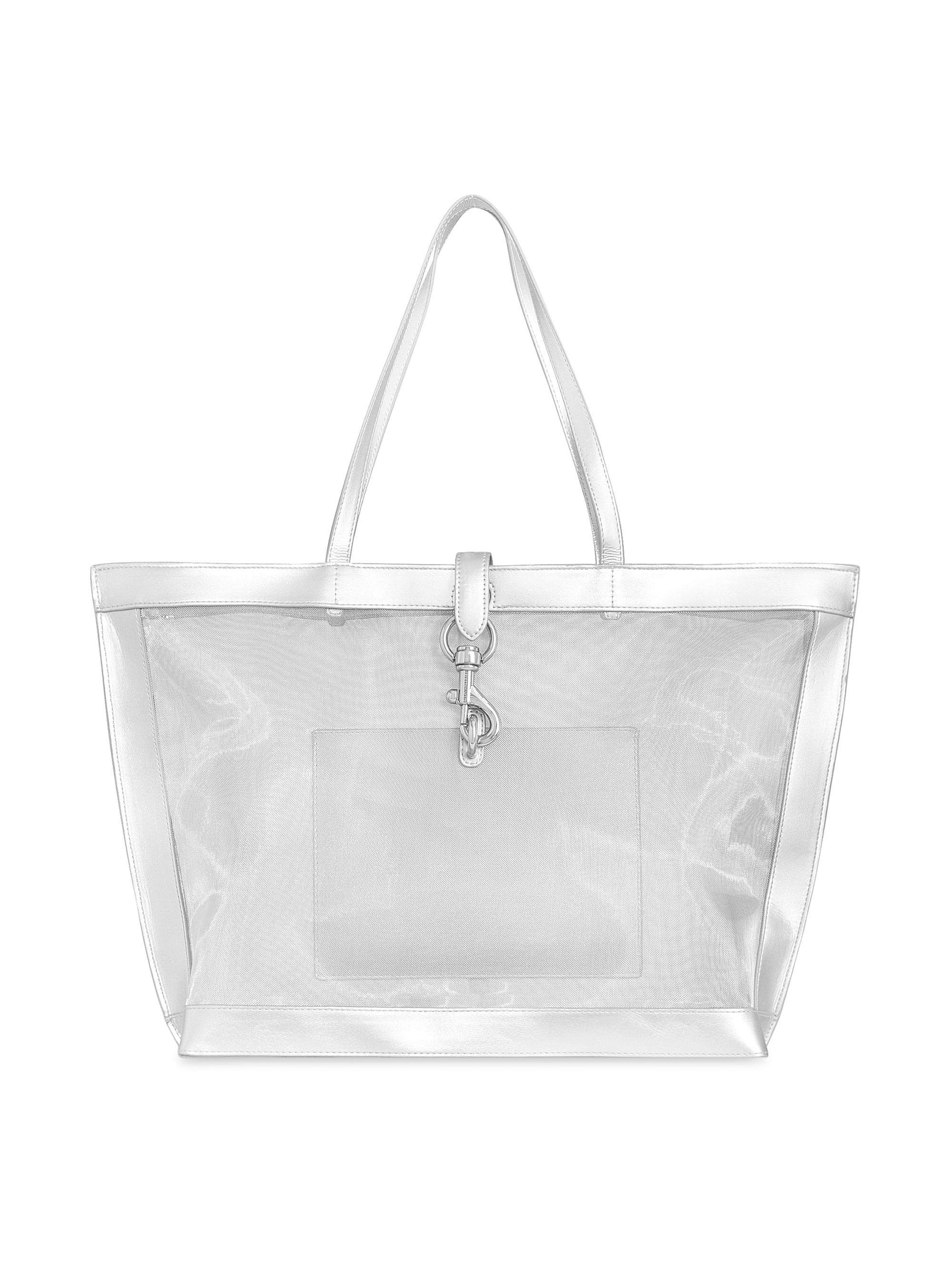 Rebecca Minkoff Women's Mesh Utility Tote Bag - Silver