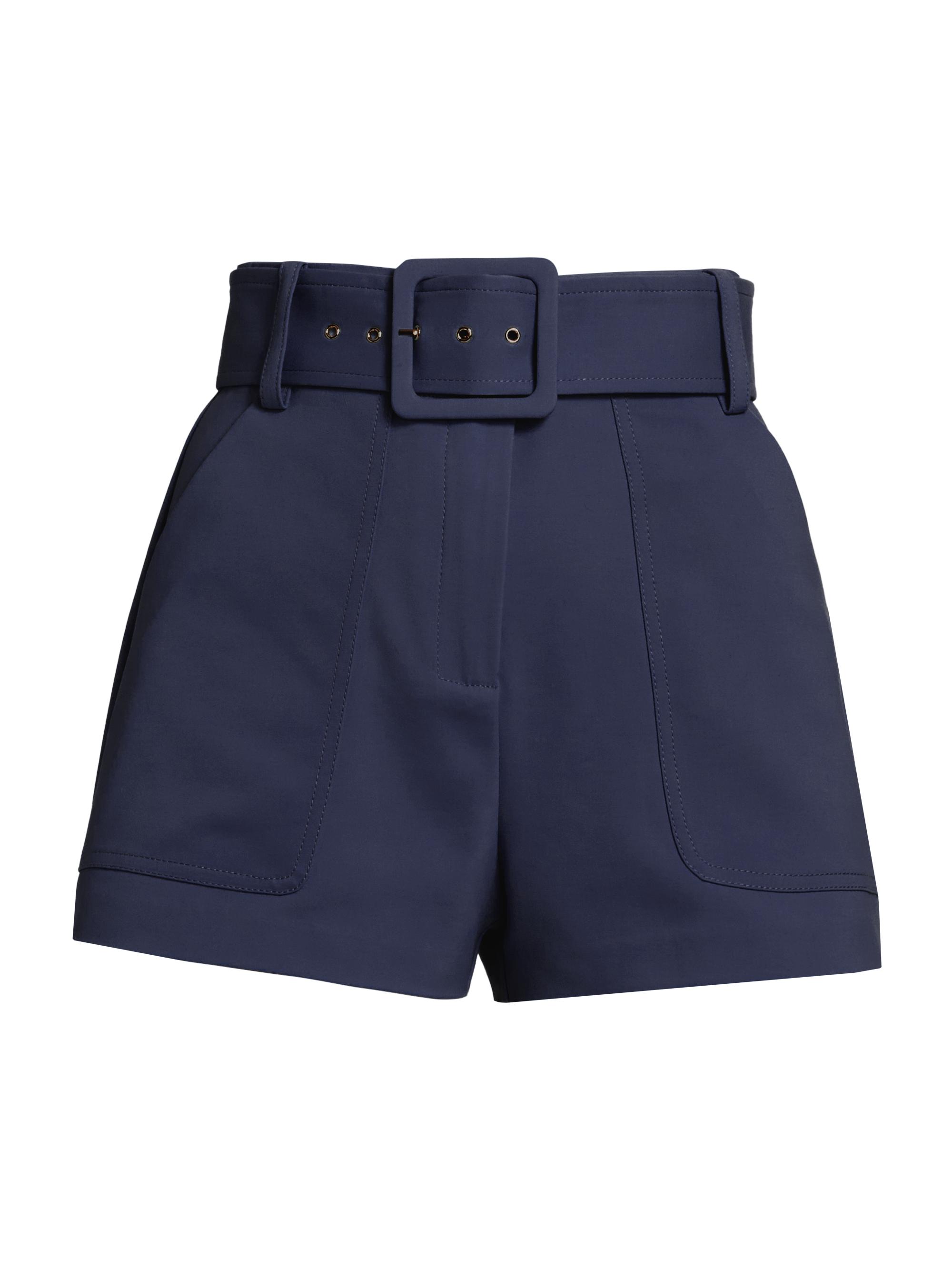 Ramy Brook Women's Kasey Belted High-Rise Shorts - Navy