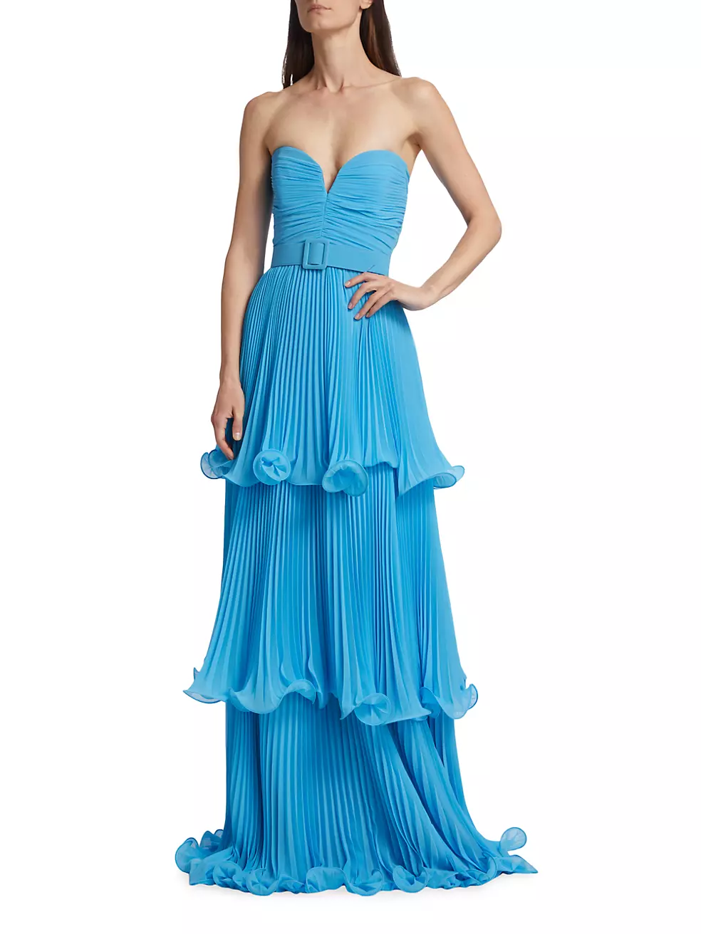 15+ Strapless Pleated Dress