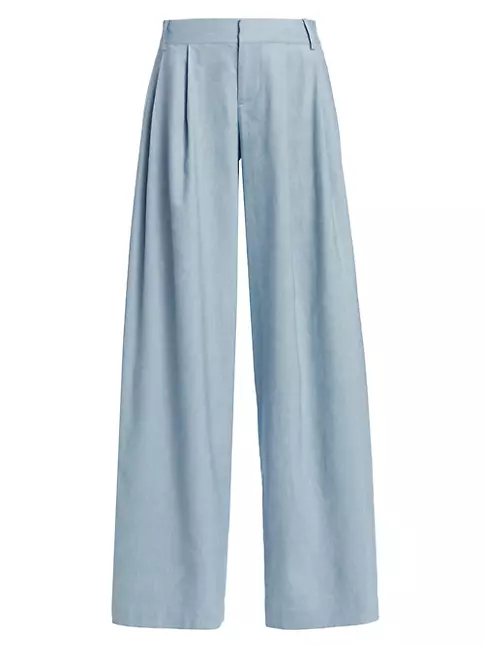 Shop Alice + Olivia Scarlet Linen-Blend Wide-Leg Pants | Saks Fifth Avenue