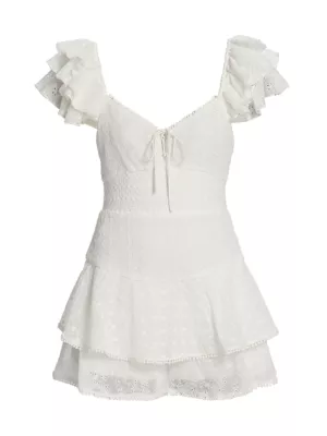 Shop Alice + Olivia Hartford Smocked Bustier Romper | Saks Fifth Avenue