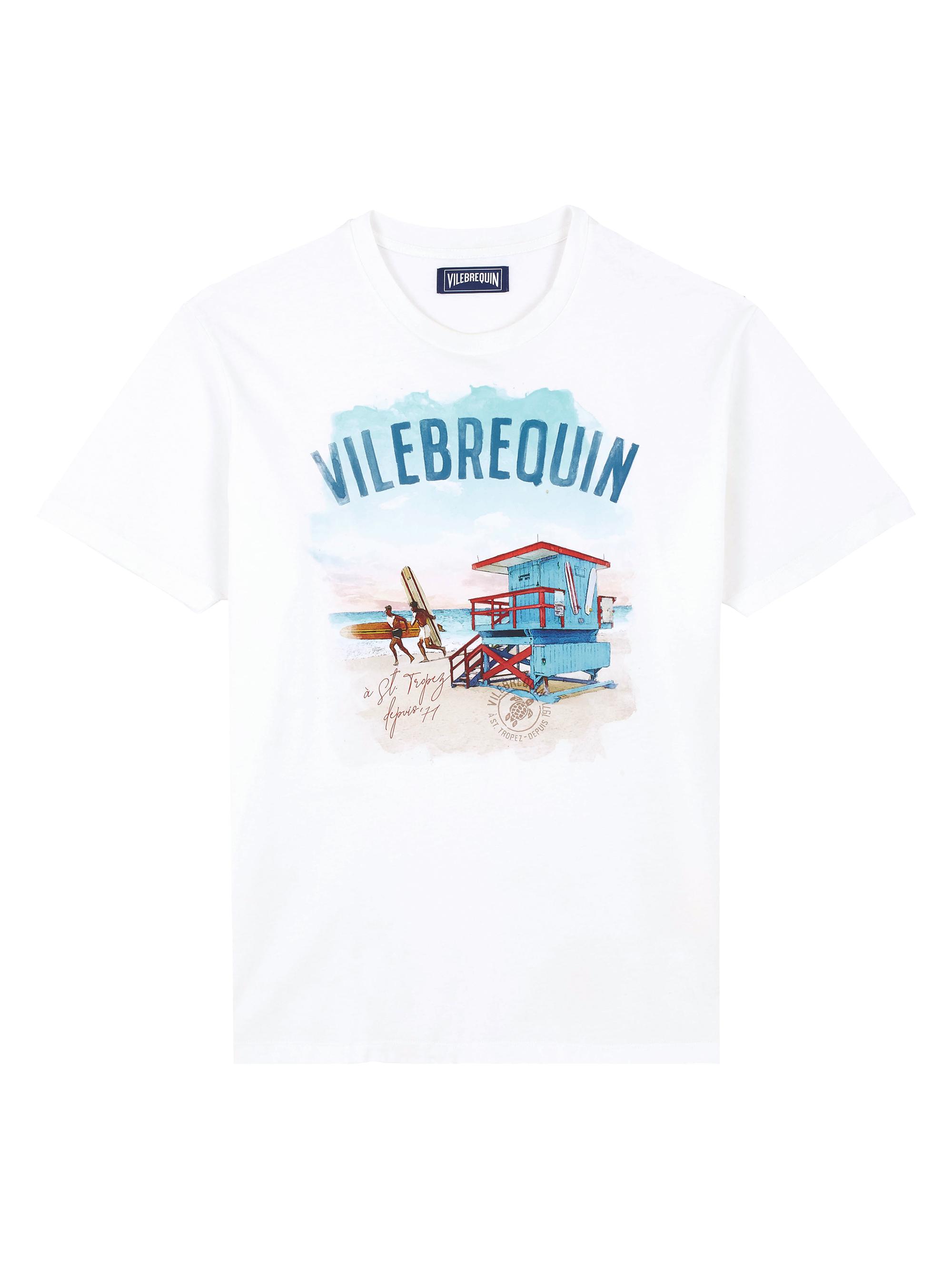Vilebrequin Men's Malibu Lifeguard House Graphic T-Shirt - Off White