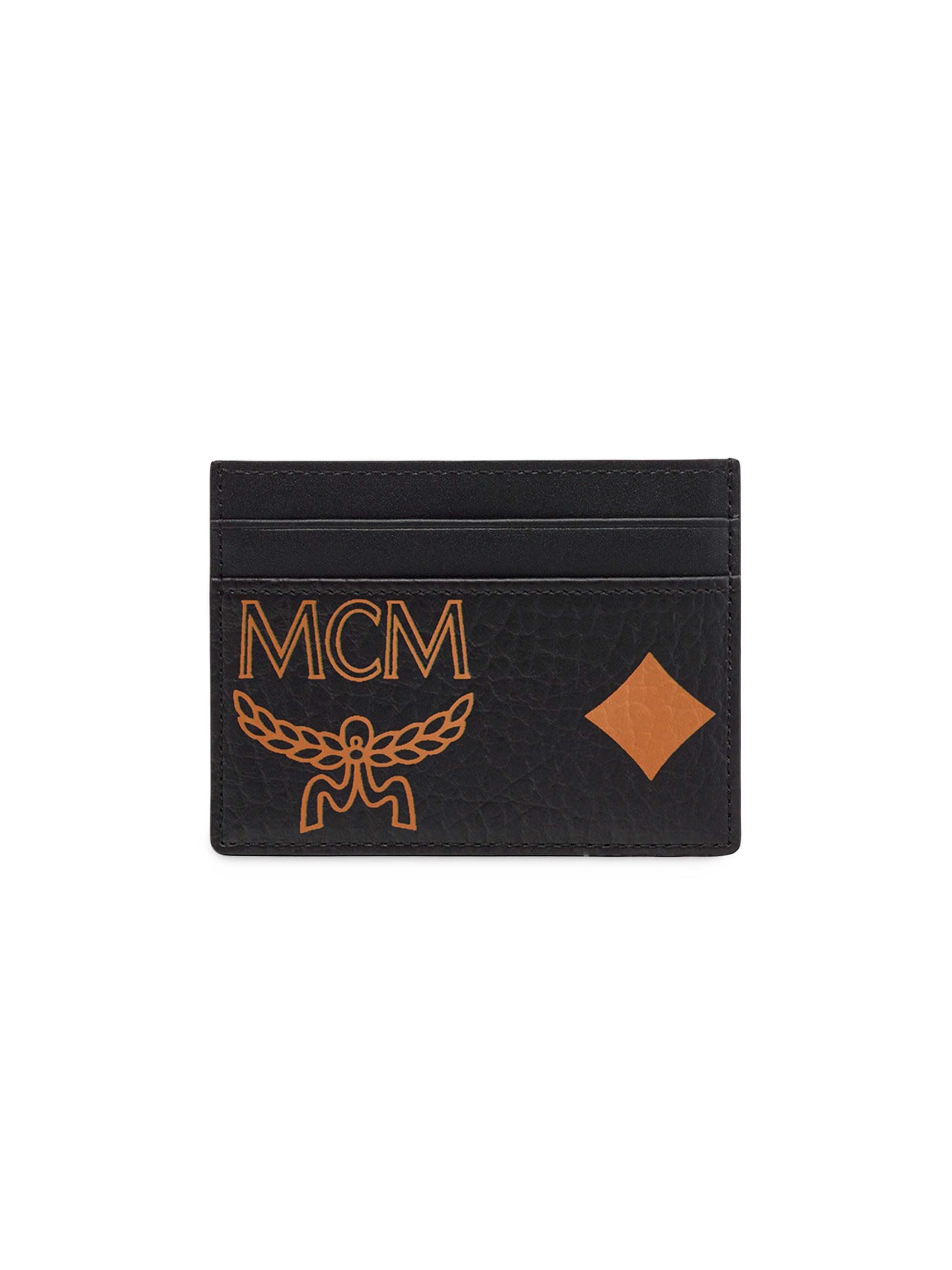 MCM Women's Mini Aren Maxi Monogram Visetos Card Case - Black