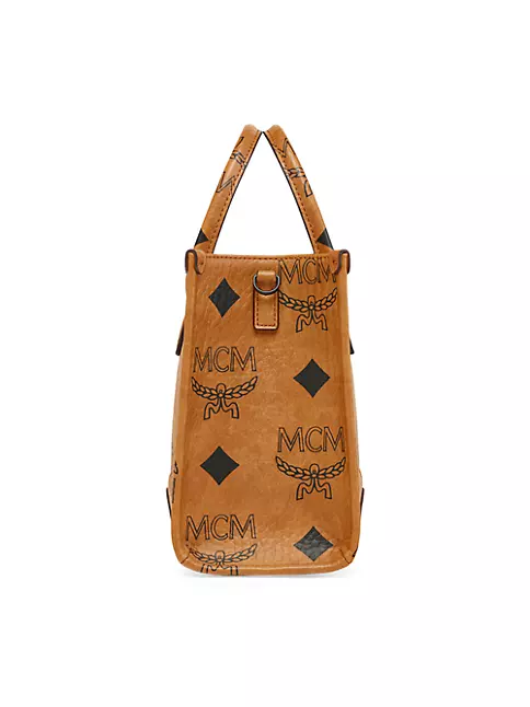 MCM Visetos Rare Black Nylon Large Shopper Tote Shoulder Bag Authentic