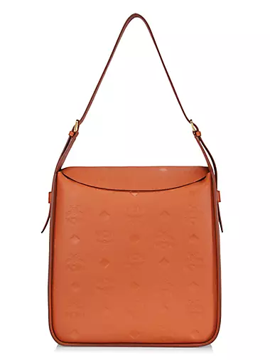 Aren Large Embossed Leather Hobo Bag