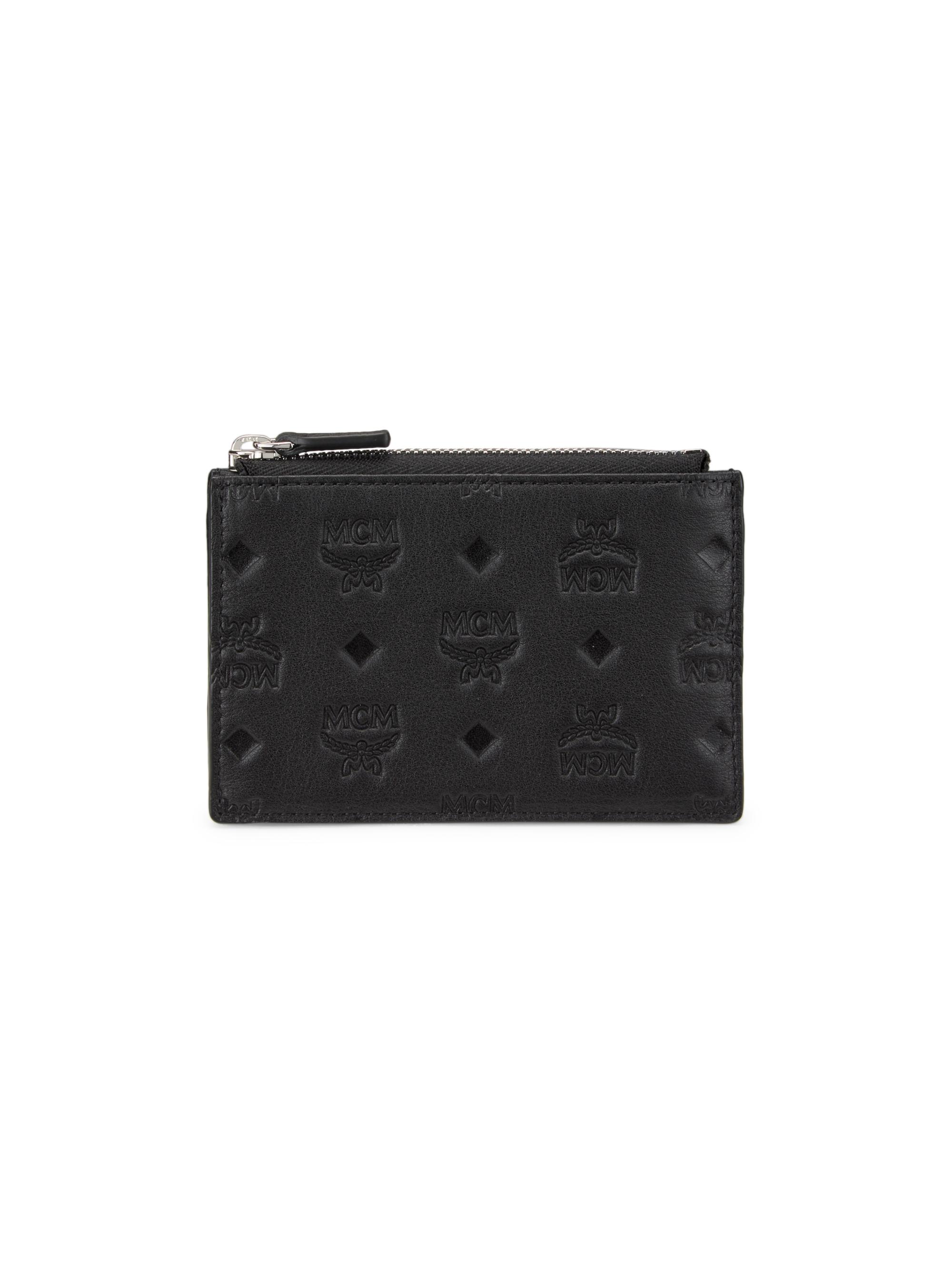 MCM Women's Aren Embossed Leather Card Case - Black