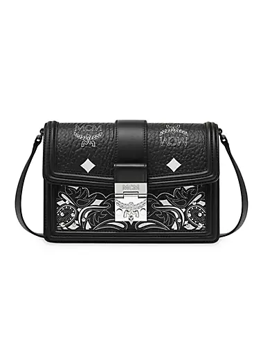 Authentic MCM Millie Visetos Black Pouch Clutch Bag Wallet On The Chain NEW  Rare