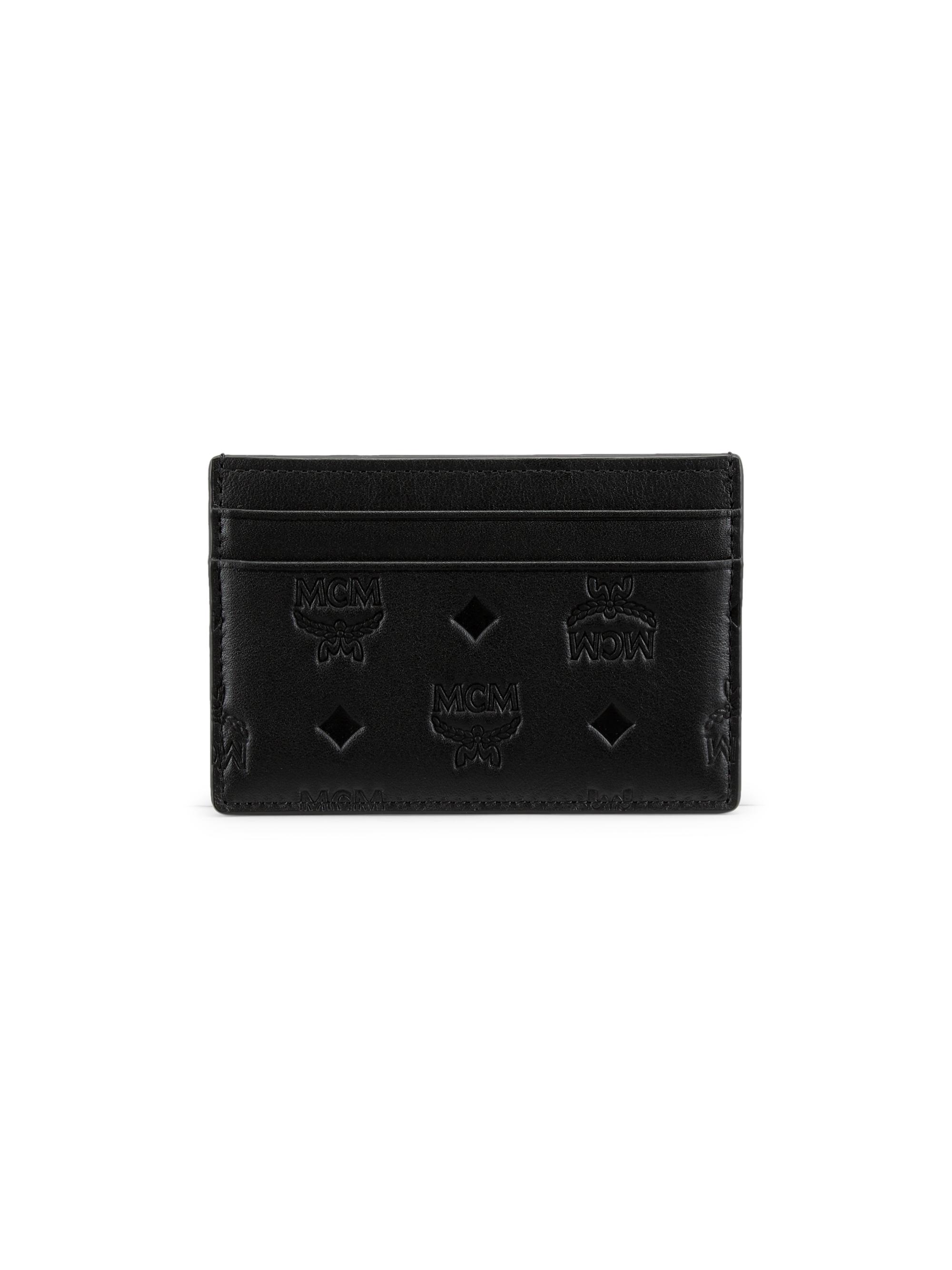 MCM Women's Aren Mini Embossed Leather Card Case - Black