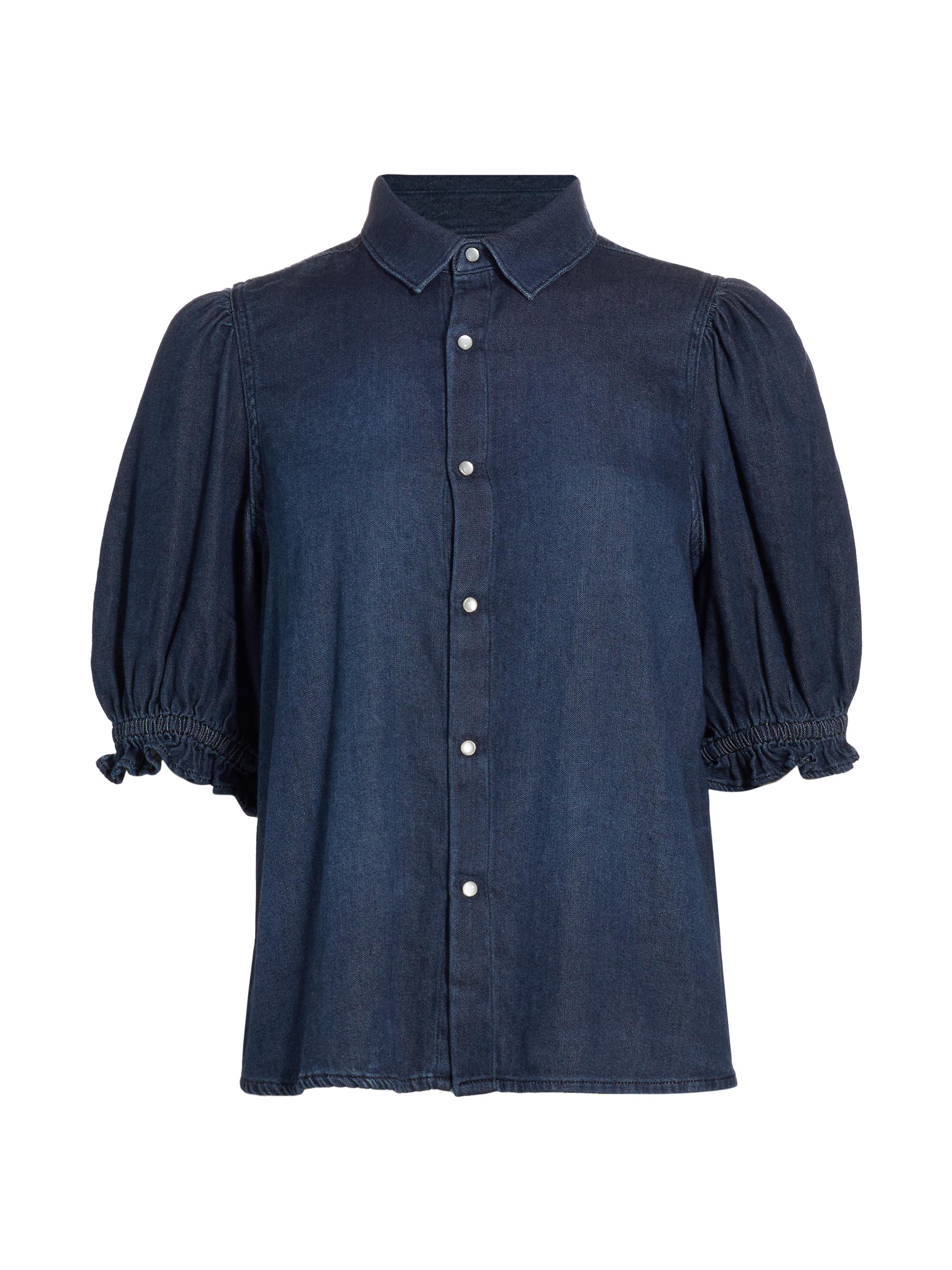ba & sh Women's Honey Denim Puff-Sleeve Shirt - Blue Jeans