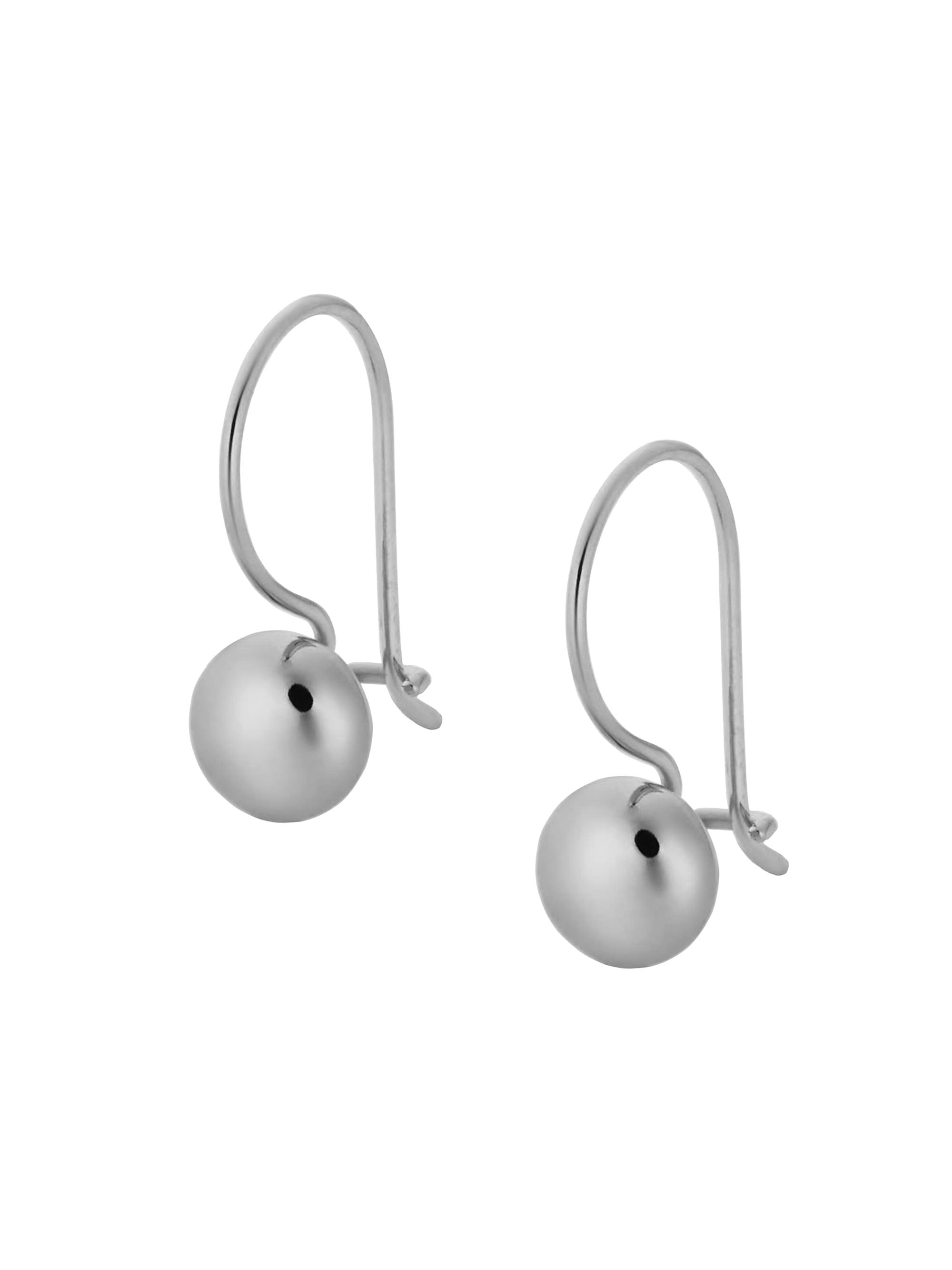 Oradina Women's 14K White Gold Buttoned Up Drop Earrings - White Gold