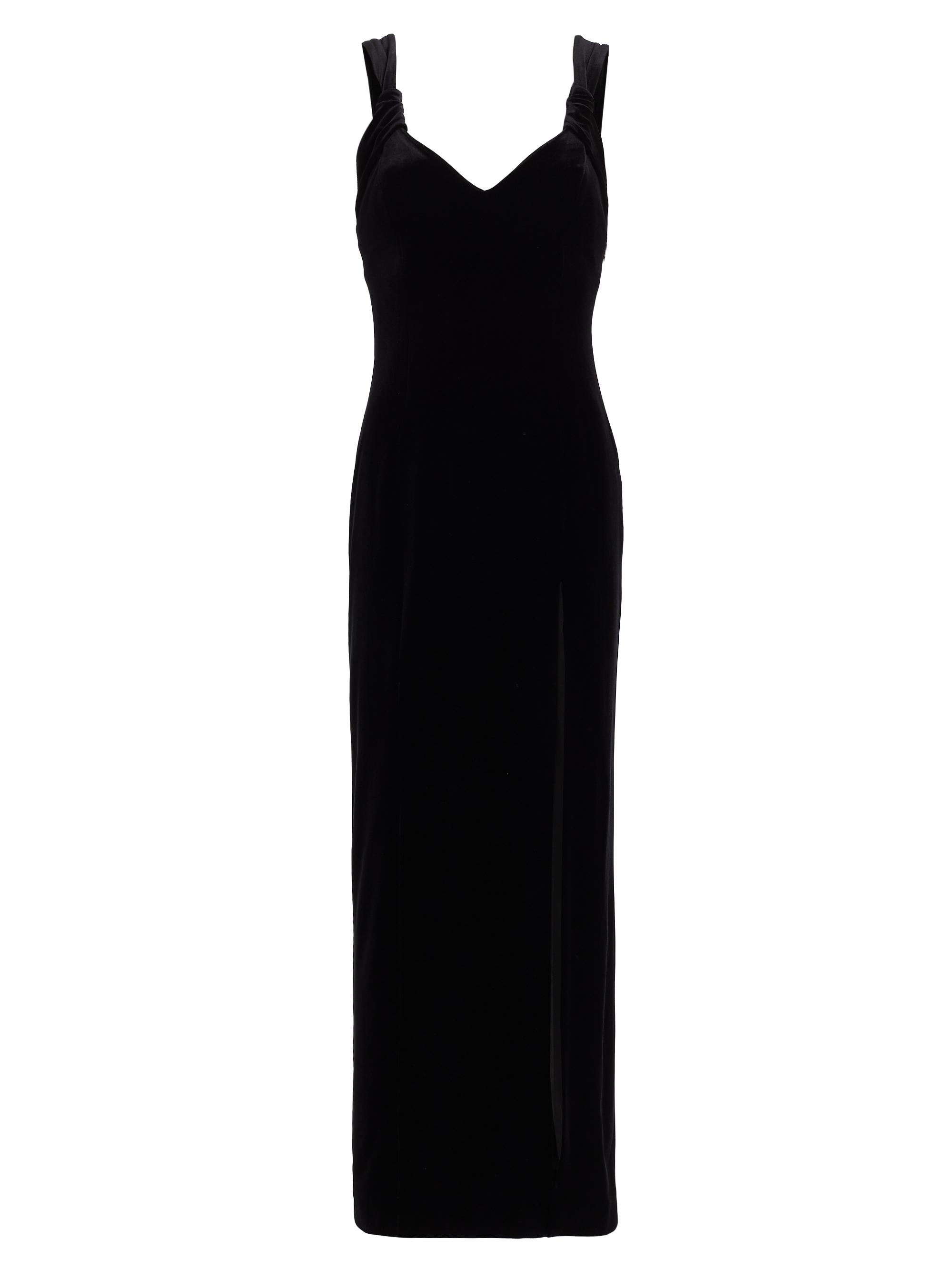 Galvan London Women's Liza Velvet Slit Maxi Dress - Black
