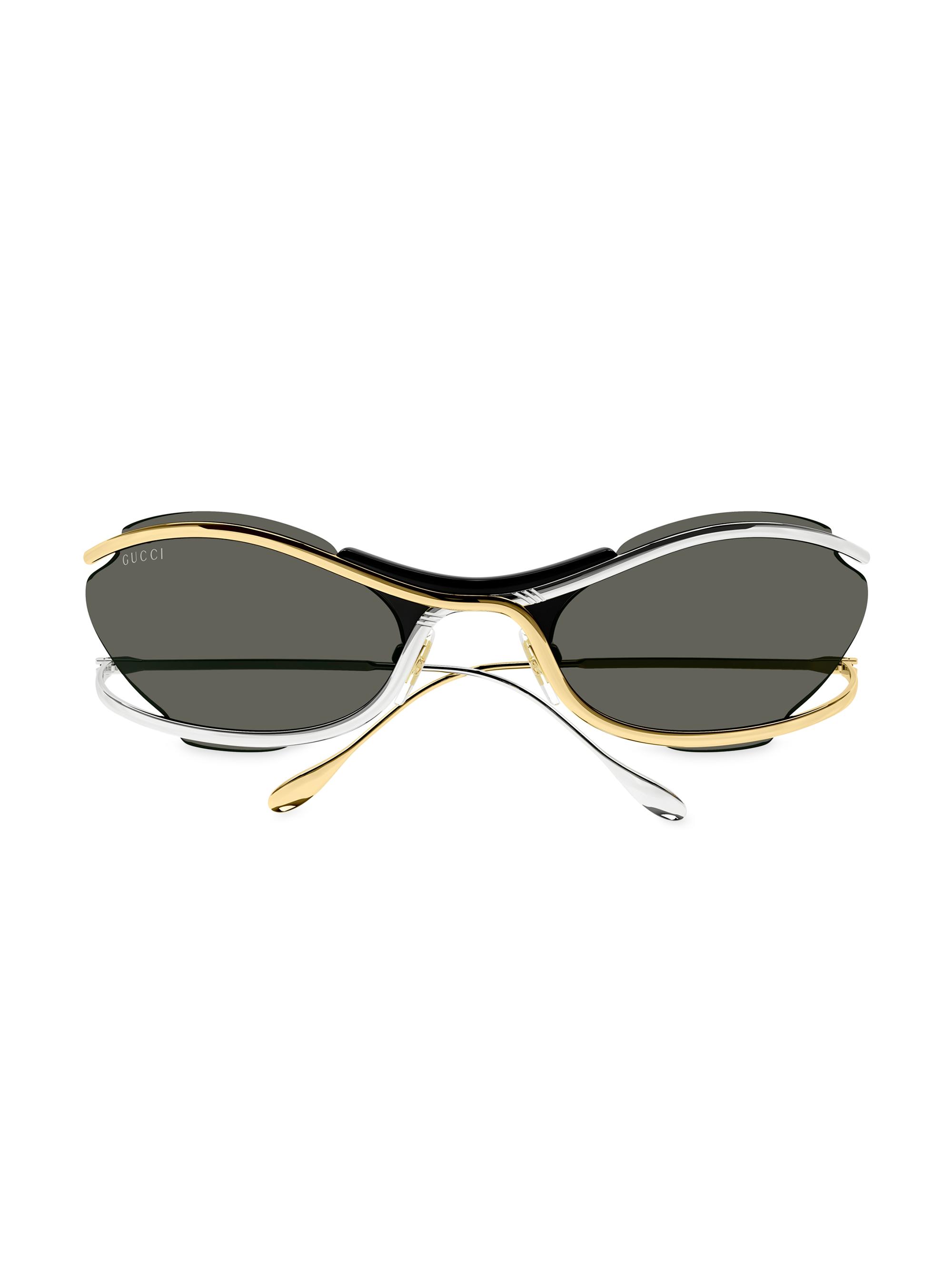 Gucci Women's 68MM Fashion Show Directional Sunglasses - Gold
