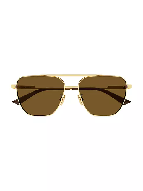 Drop Aviator Sunglasses in Yellow - Bottega Veneta
