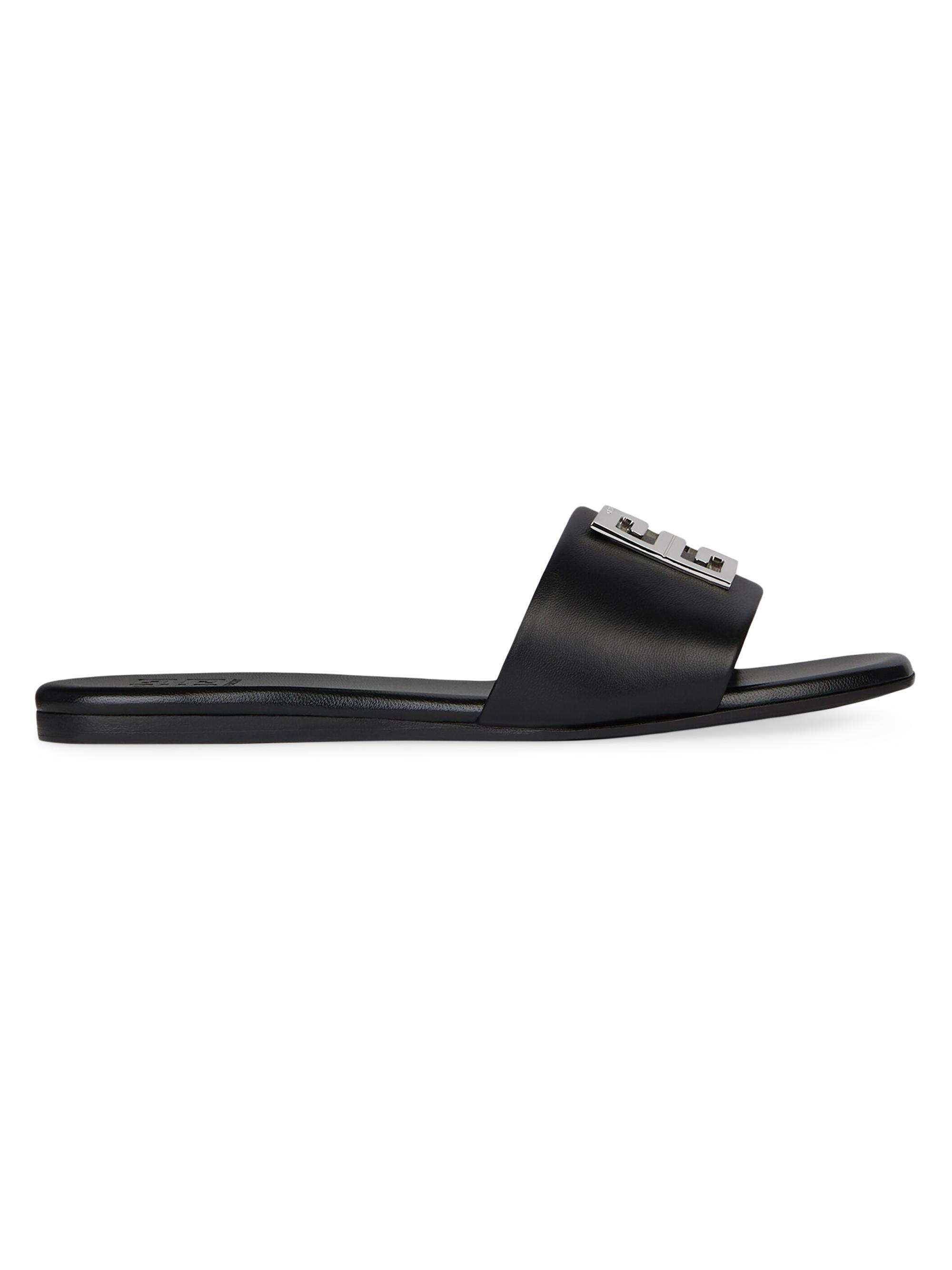 Givenchy Women's 4G Flat Leather Sandals - Black