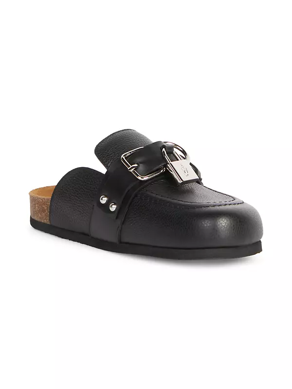 Shop JW Anderson Lock-Detailed Leather Mules | Saks Fifth Avenue