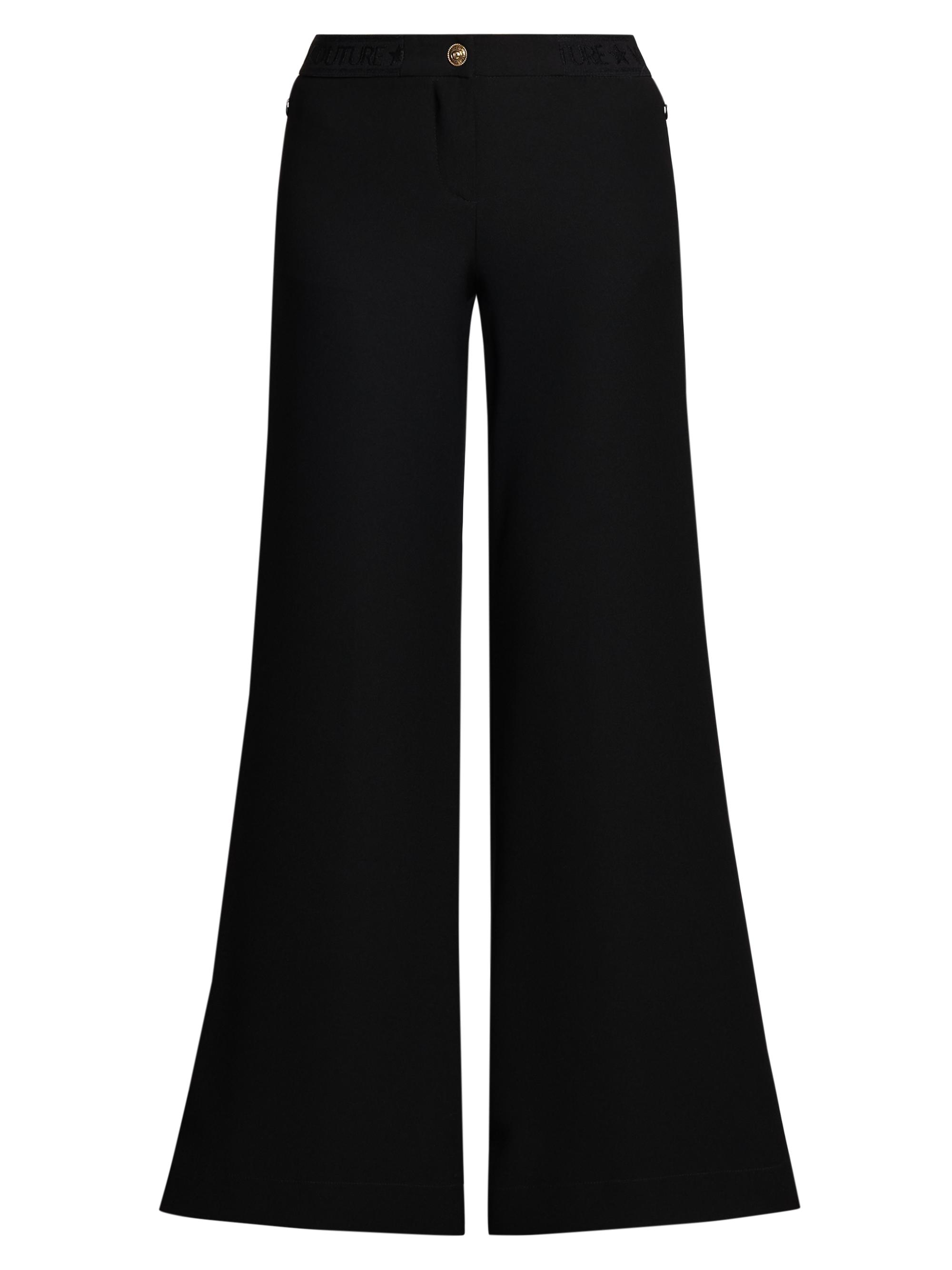 Versace Jeans Couture Women's Logo-Band Wide-Leg Pants - Black
